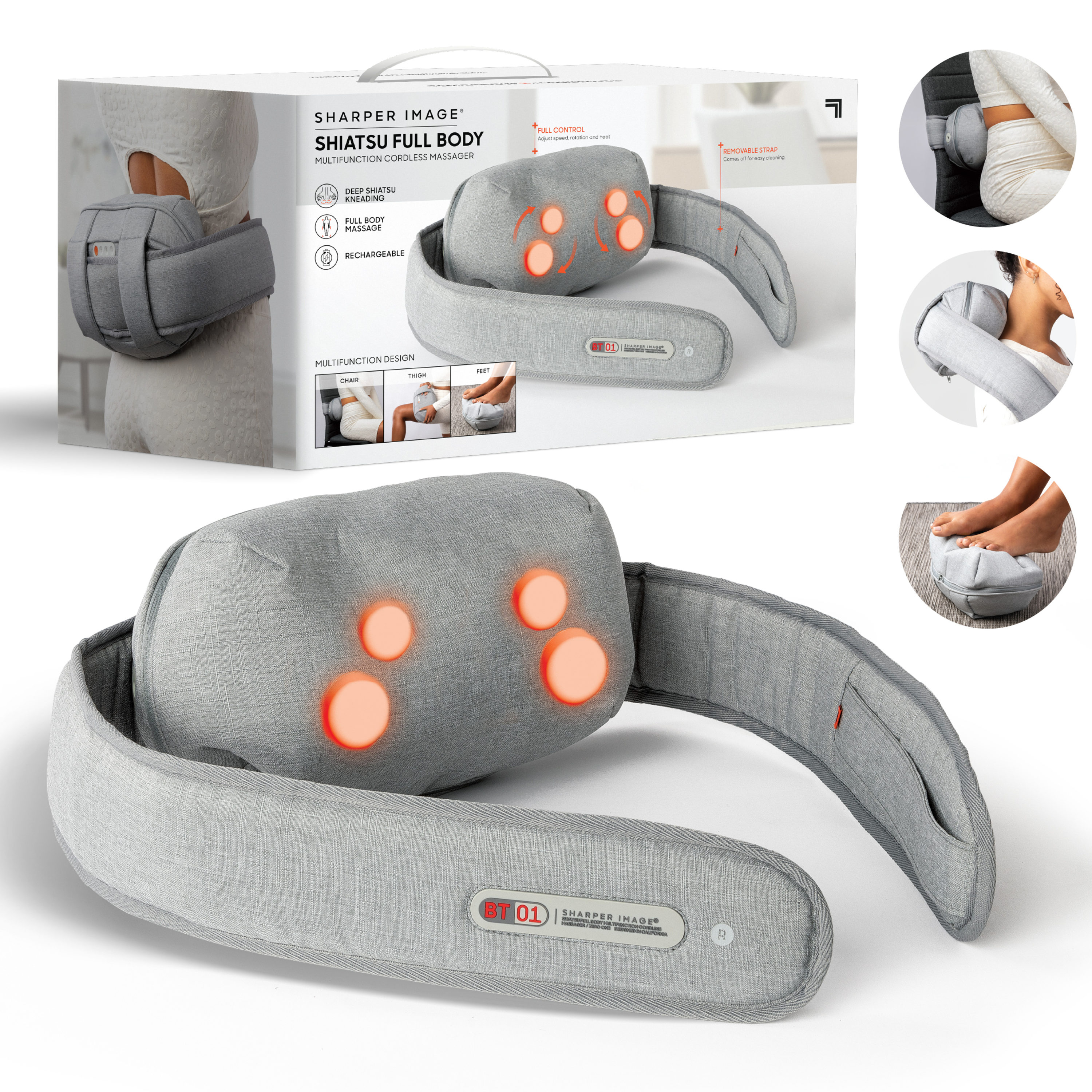 Sharper Image Realtouch Shiatsu Wireless Neck and Back Battery Massage Ball