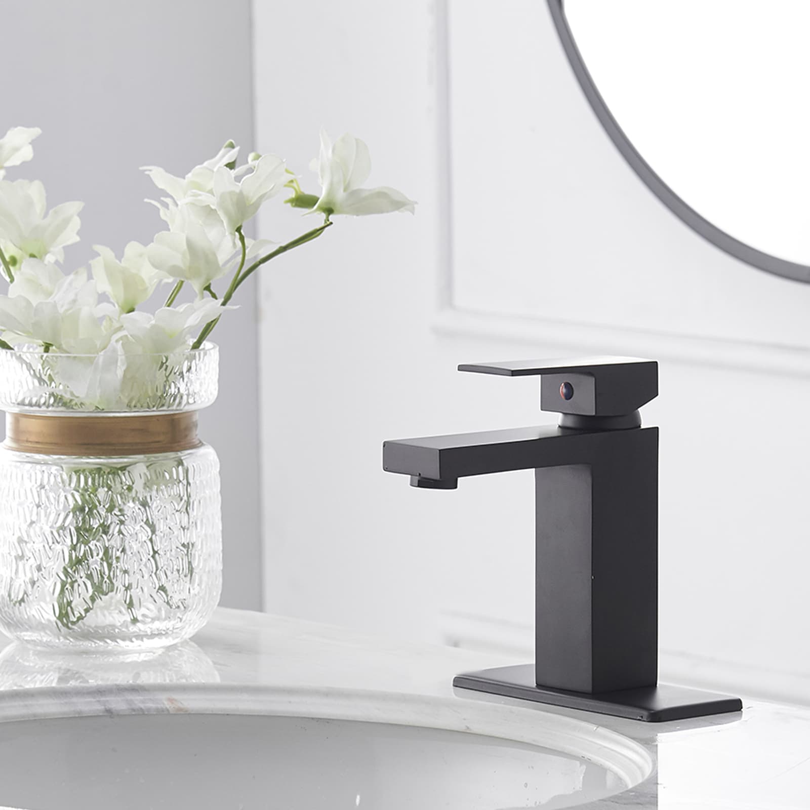 Matte Black Stainless Steel Single Handle Bathroom Faucet