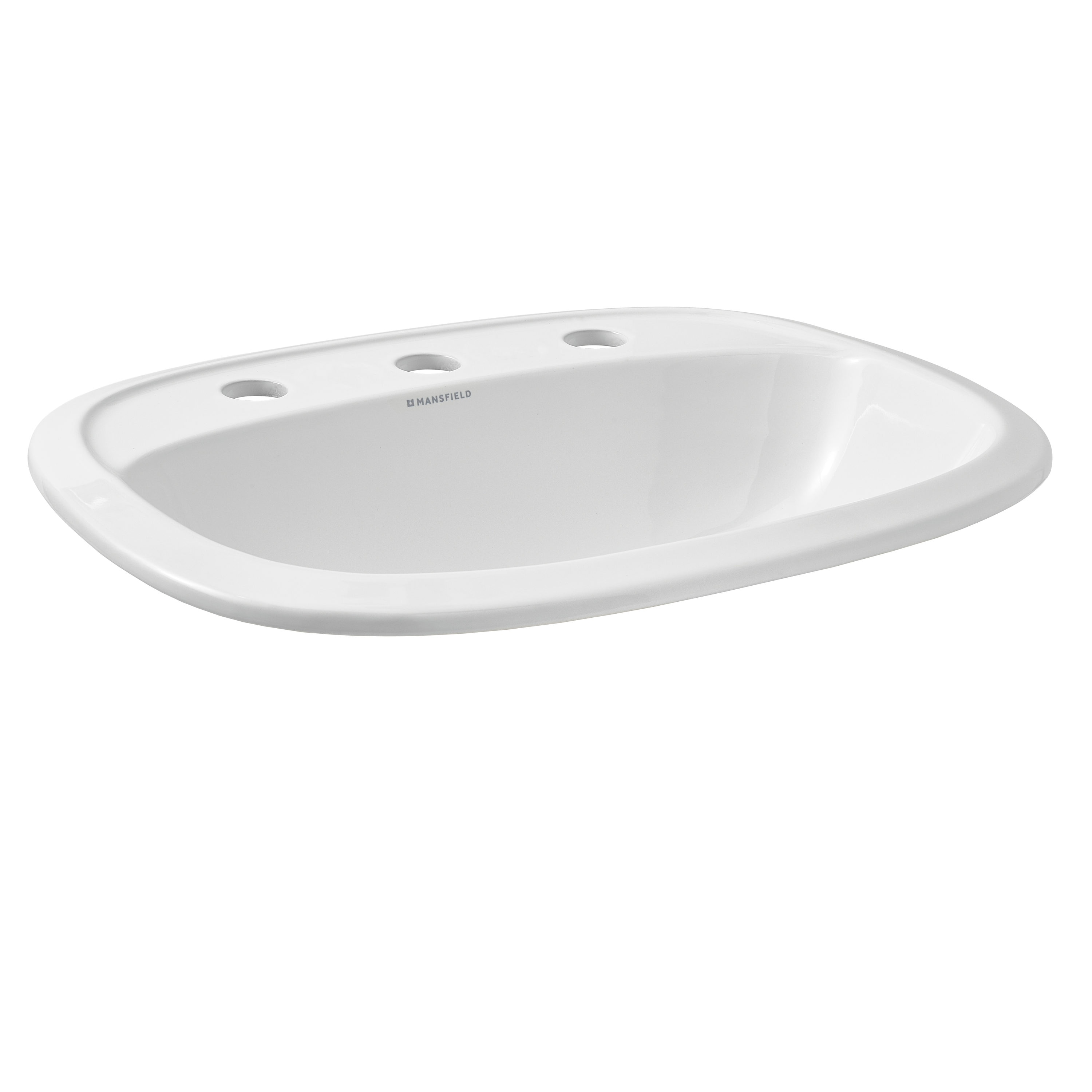 Mansfield 295810000 Ava Vitreous China 19.625-in Drop-in Oval Modern White Bathroom Sink
