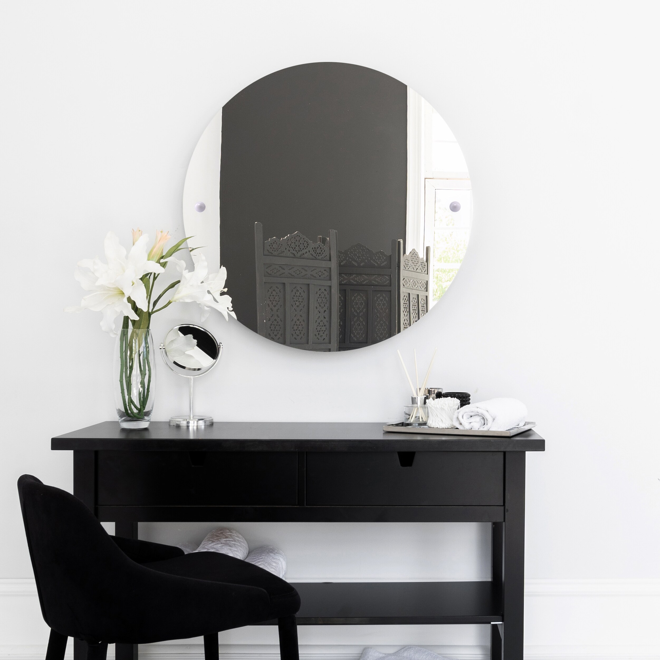Allied Brass PQN-90-WHM Framed-Bath-Mirrors - View #3