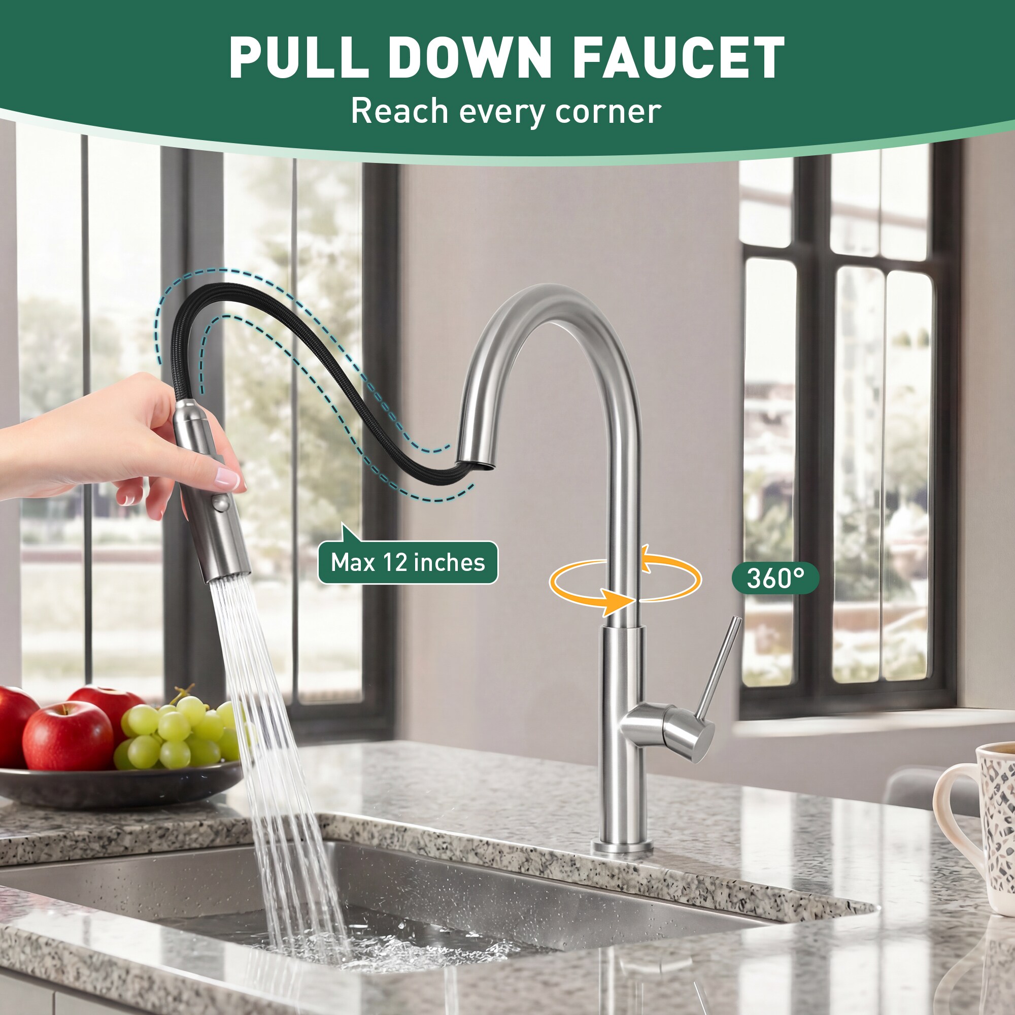 Nauxus NX-SS77326-BN Kitchen-Faucets - View #3