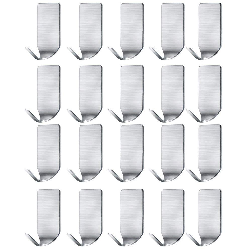 Aoibox - Small Adhesive Hooks Stainless Steel Ultra Strong Wall Rack Hooks for Hanging Hats Caps...