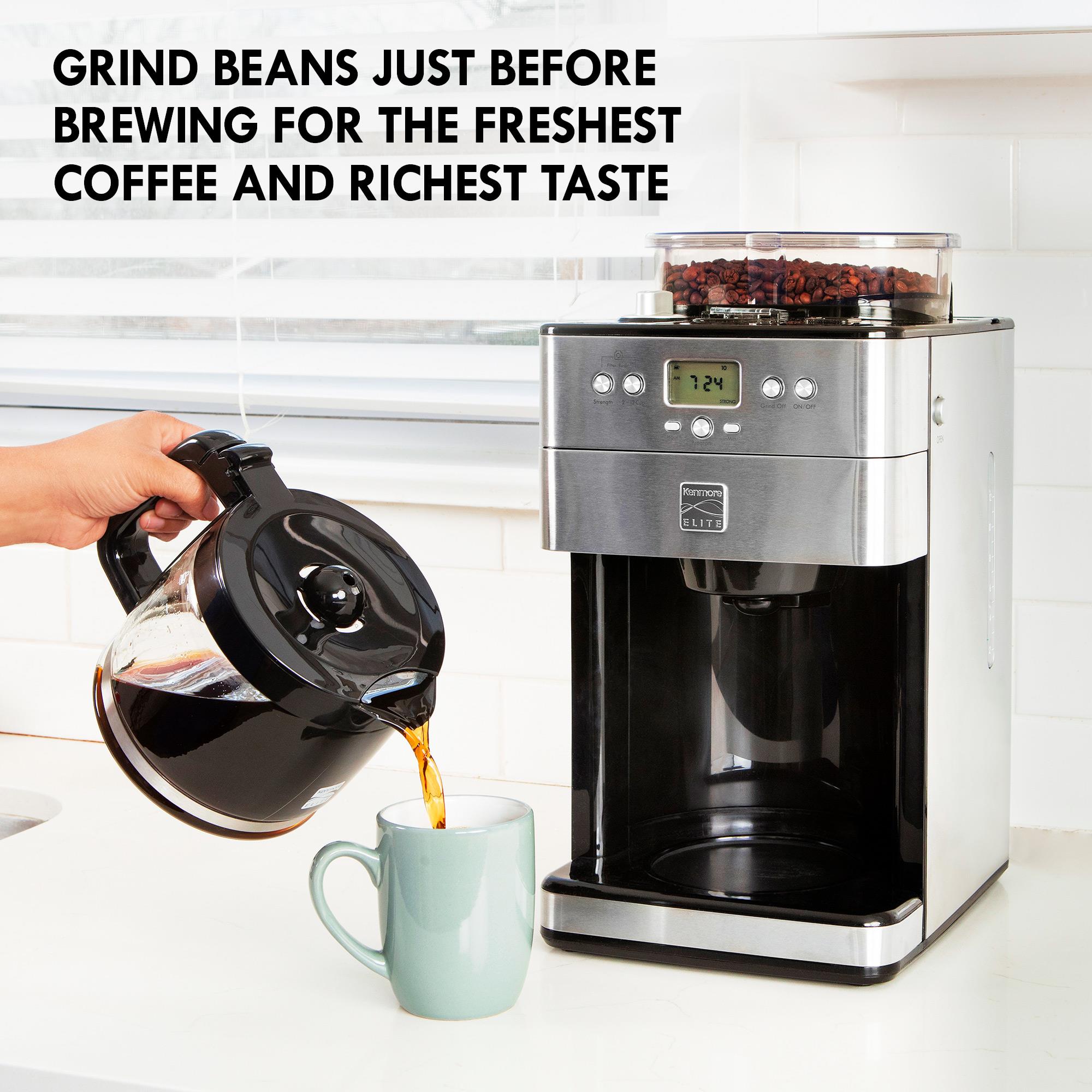Ninja Coffee Bar Stainless Steel Safety Lock Push-Button Bean Grinder