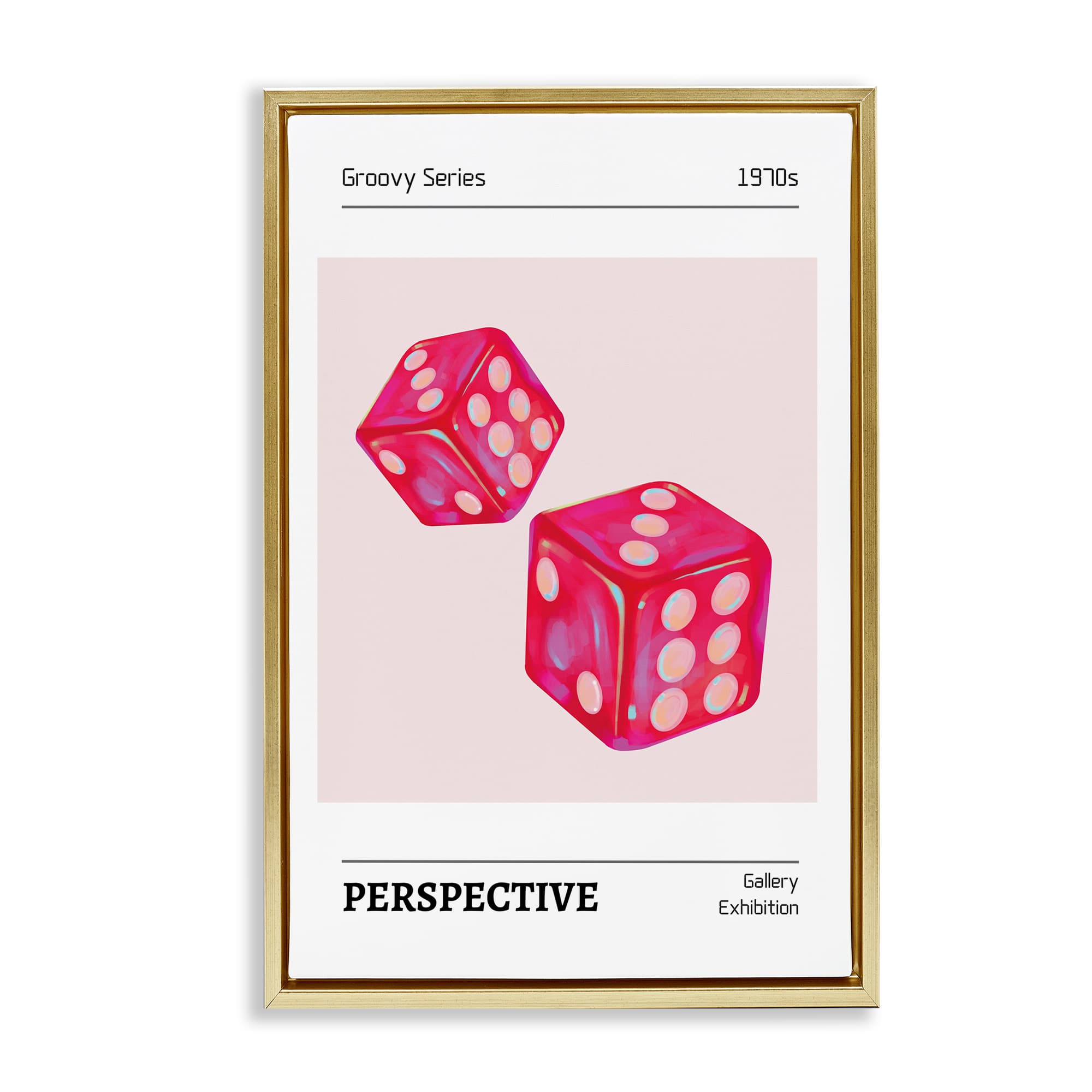 Stupell Industries BT-662-FFG-20X30 Pink Dice Pair Floating Frame design by LSR Design Studio
