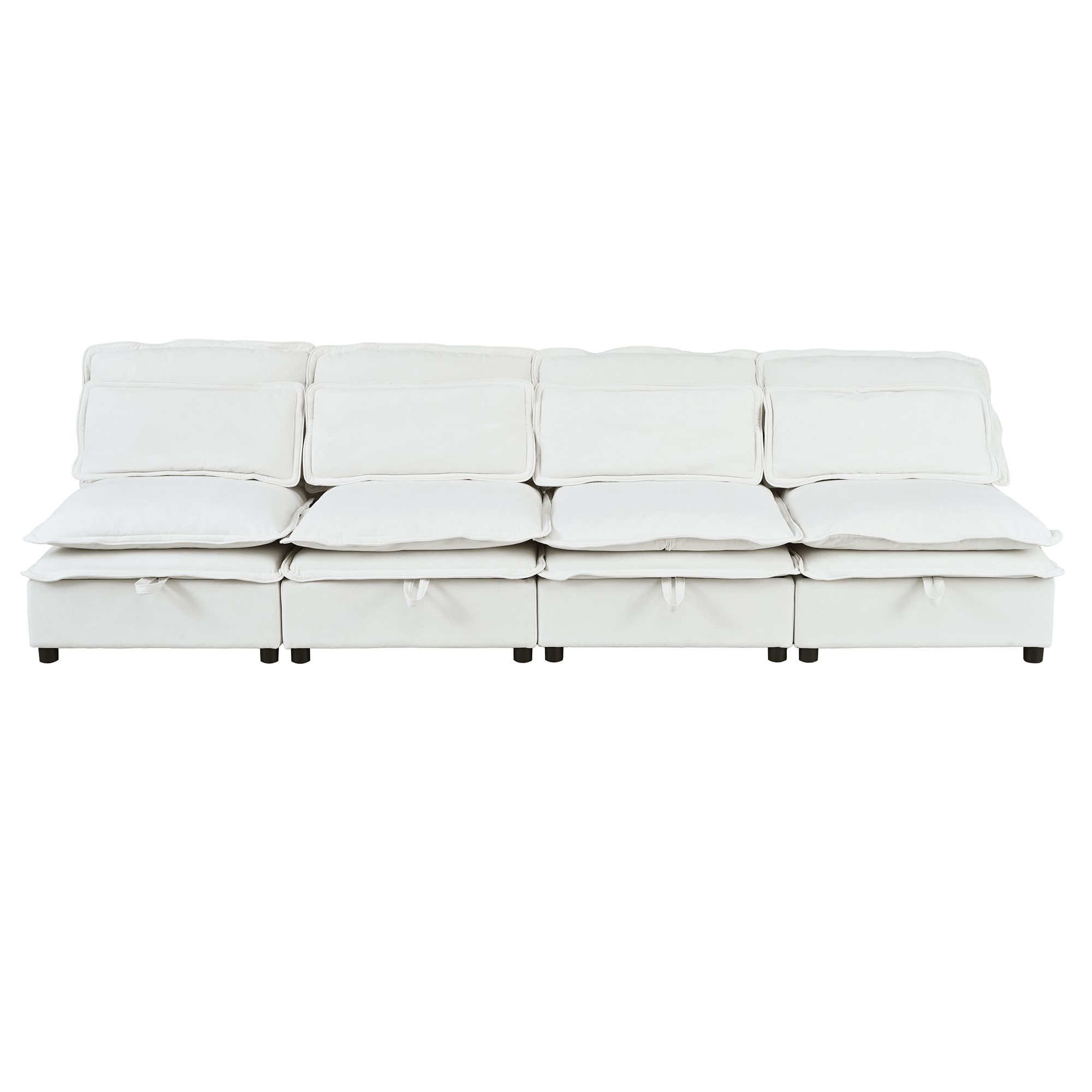 Bybafun YC5200005 65.3-Inches Modern Beige Reclining Sofa
