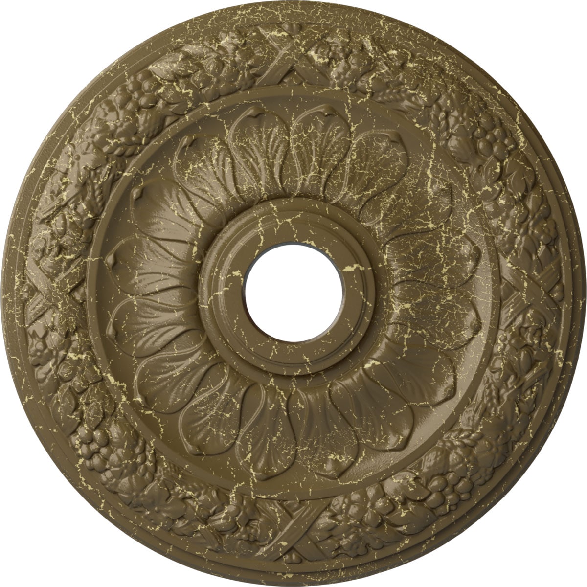 Ekena Millwork CM24SWMMC Swindon 24-in W x 24-in L Mississippi Mud Crackle Polyurethane Ceiling Medallion