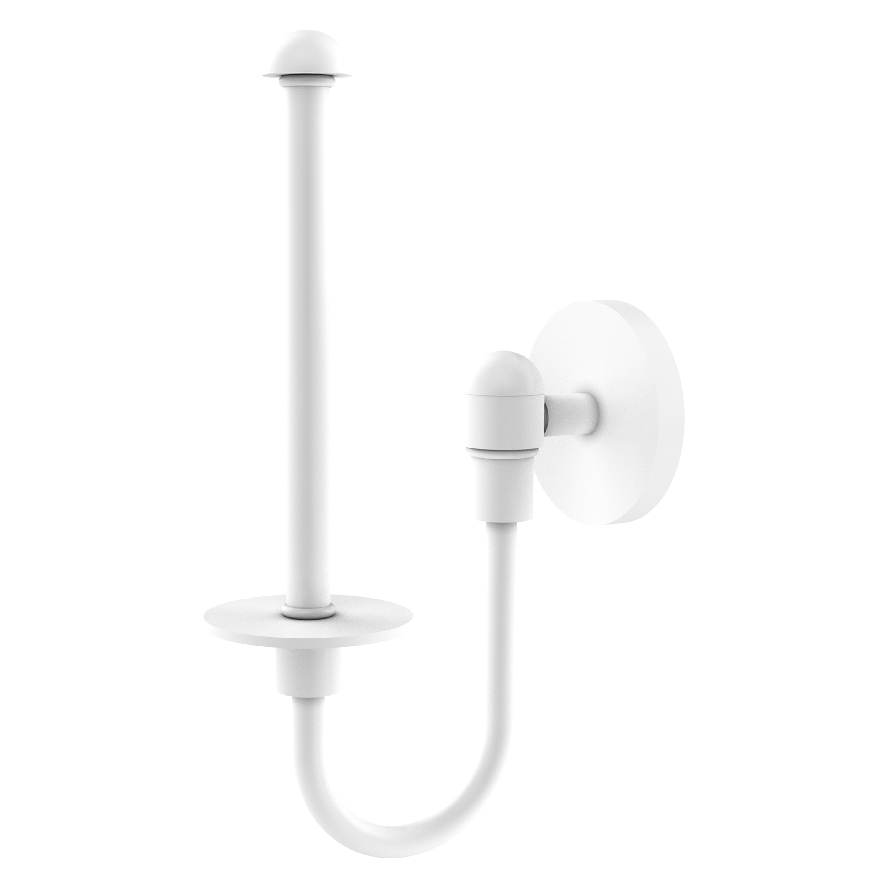Allied Brass TA-24U-WHM Tango Matte White Wall mount Single post Toilet Paper Holder 1 -Rolls with Storage