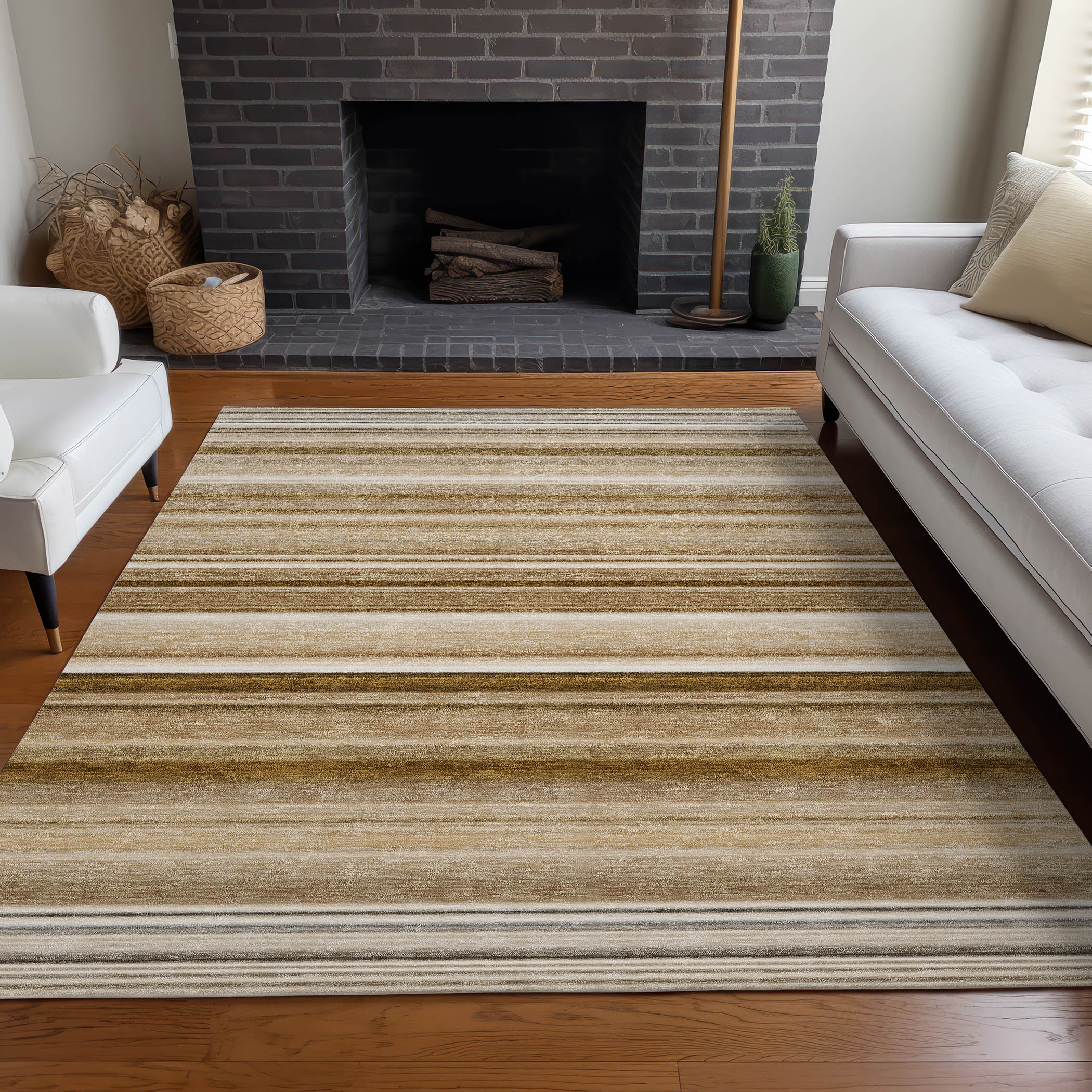 Addison Rugs ACN529CH30X46 Chantille ACN529CH 2 x 3 (ft) Polyester Chocolate Rectangular Indoor/Outdoor Abstract Machine washable Area rug