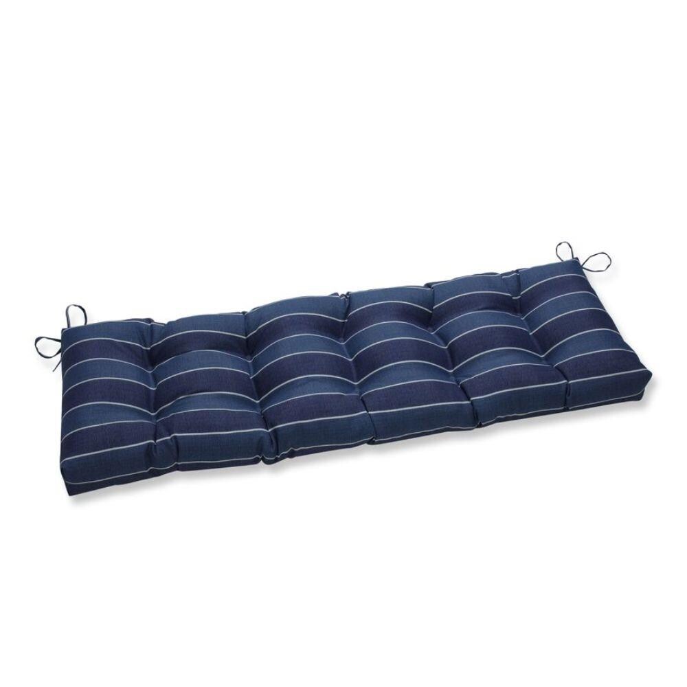 Pillow Perfect Wickenburg Indigo 56-in x 18-in Blue Patio Bench Cushion ...