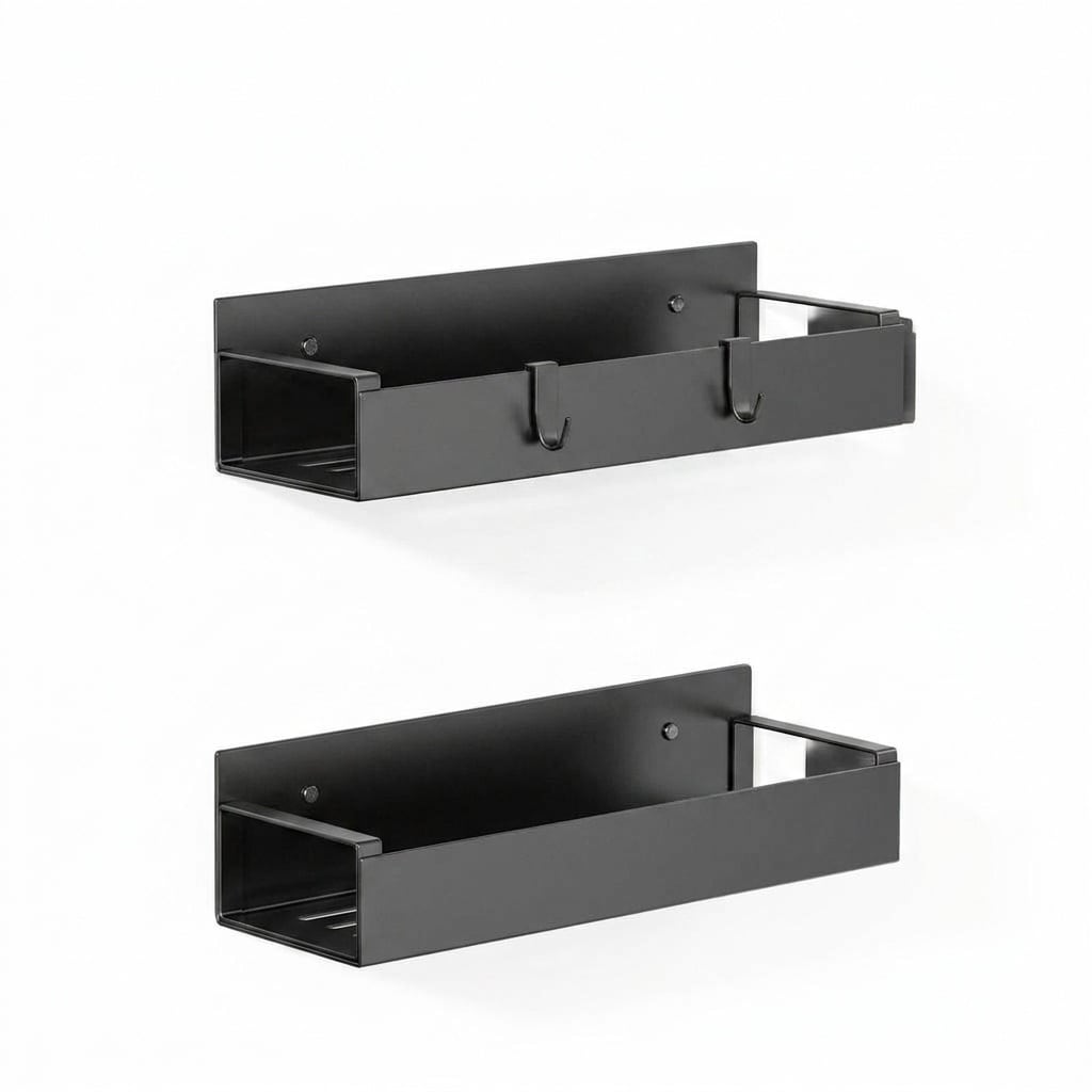 Aoibox  Magnetic Fridge Organizer Spice Rack with 2 Detachable Hooks Cabinet Shelf for Kitchen Pantry Counter