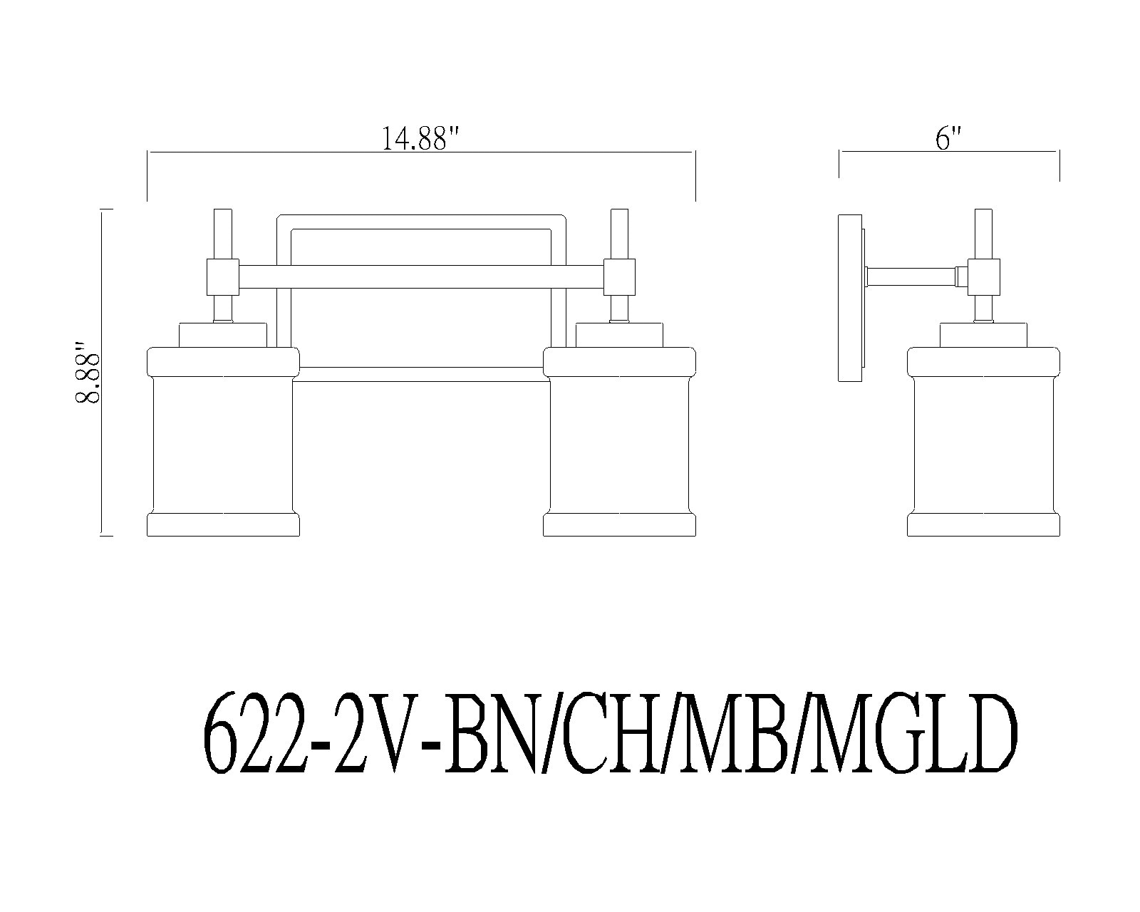 Z-Lite 622-2V-BN b089995 - View #8