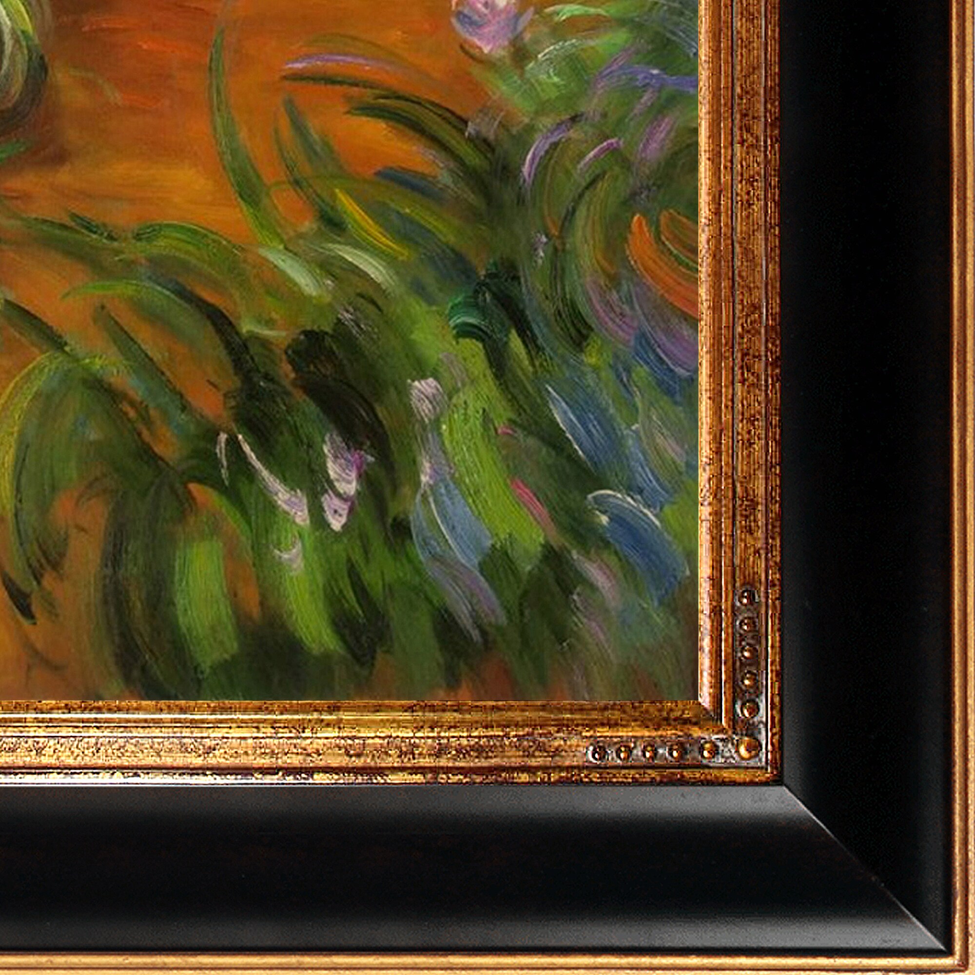 La Pastiche Irises Claude Monet Framed 29-in H x 33-in W Floral Canvas ...