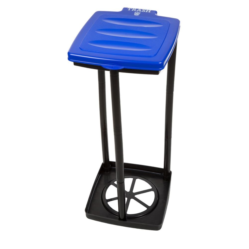 waste bin can be mounted in 3 different heights com-four® 2x garbage bag stand with lid in blue and red Cover - blue + red 