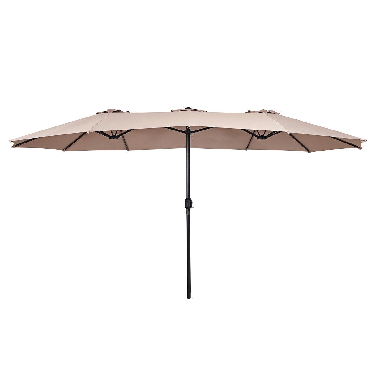 Clihome CWCH-OP3703BE 15-ft Steel Off-white Market Patio Umbrella