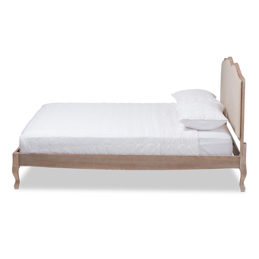 Baxton Studio Campagne Beige King Wood Platform Bed at Lowes