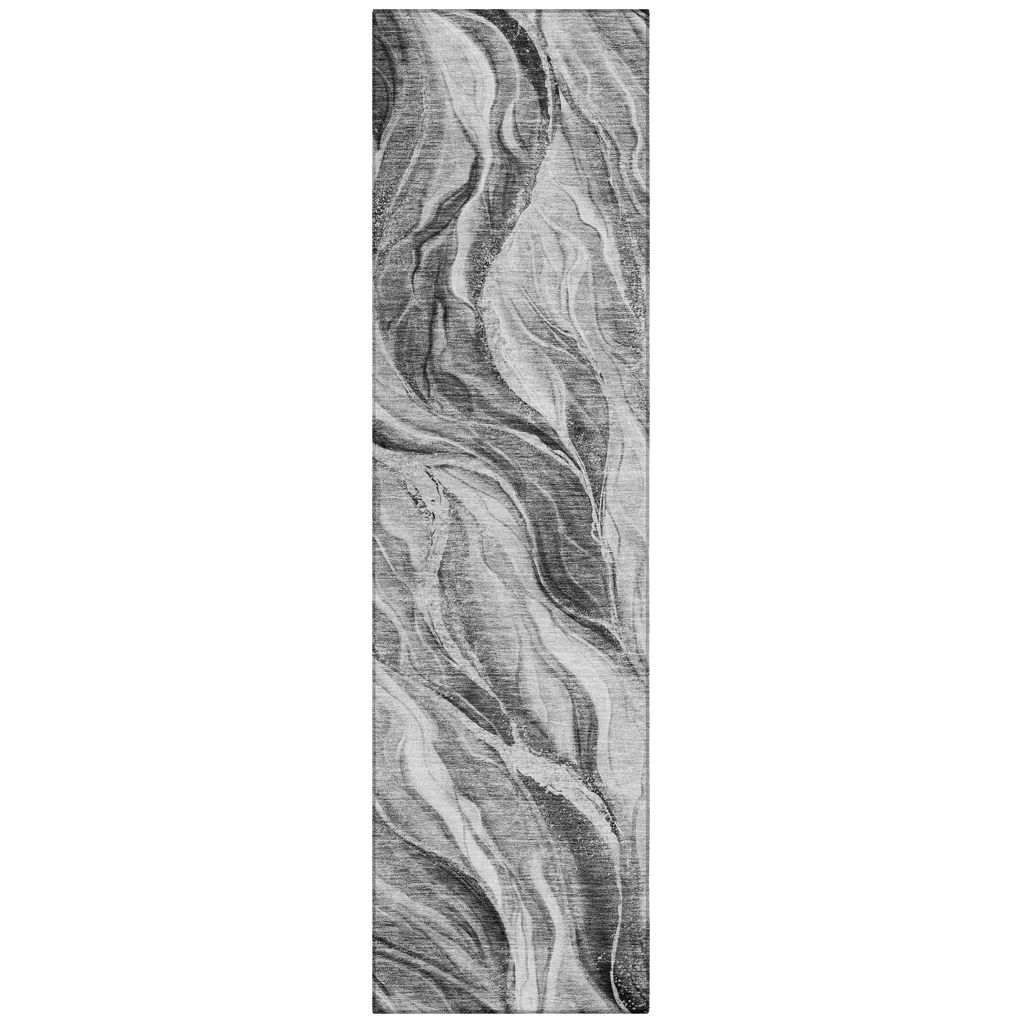 Addison Rugs ACN720GY2X8 Chantille ACN720GY 2 x 7 (ft) Polyester Gray Rectangular Indoor/Outdoor Geometric Machine washable Area rug