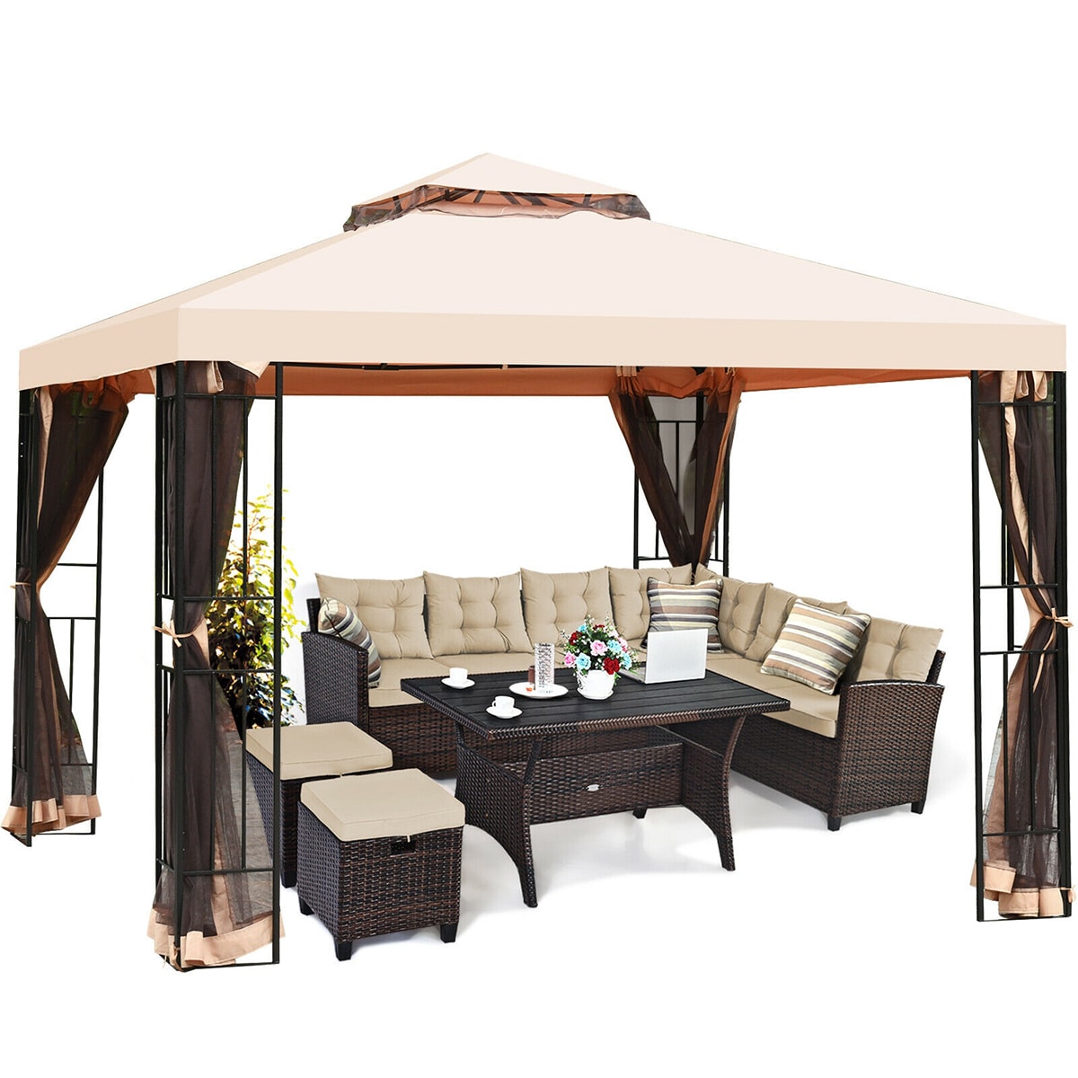 Forclover HYFE-70675 Wood-Resin-Gazebos - View #4
