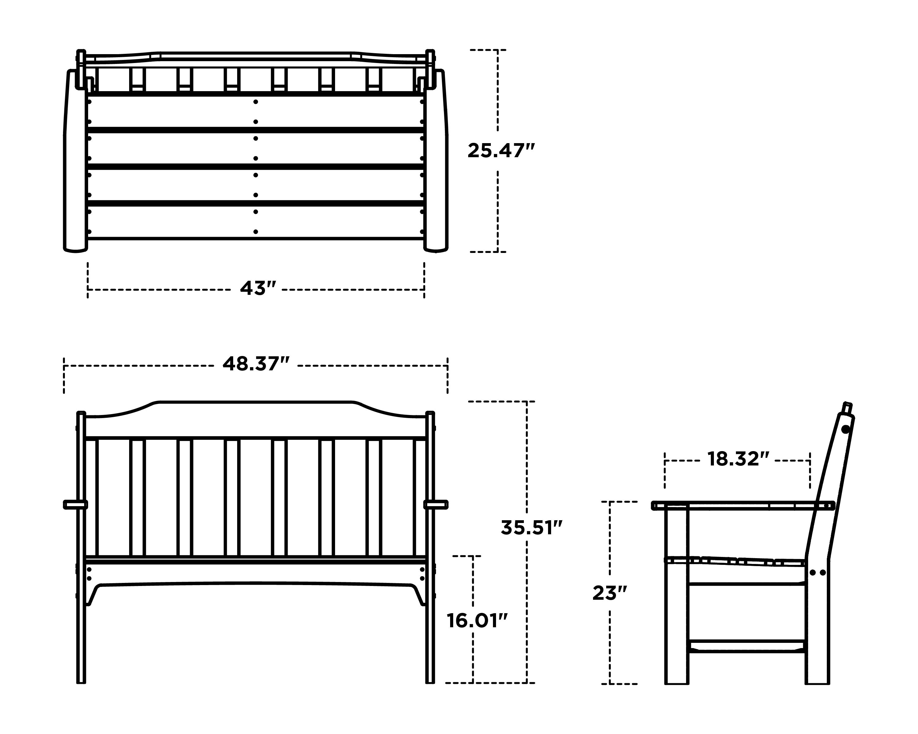 allen + roth by POLYWOOD ARBN48GY benches - View #9