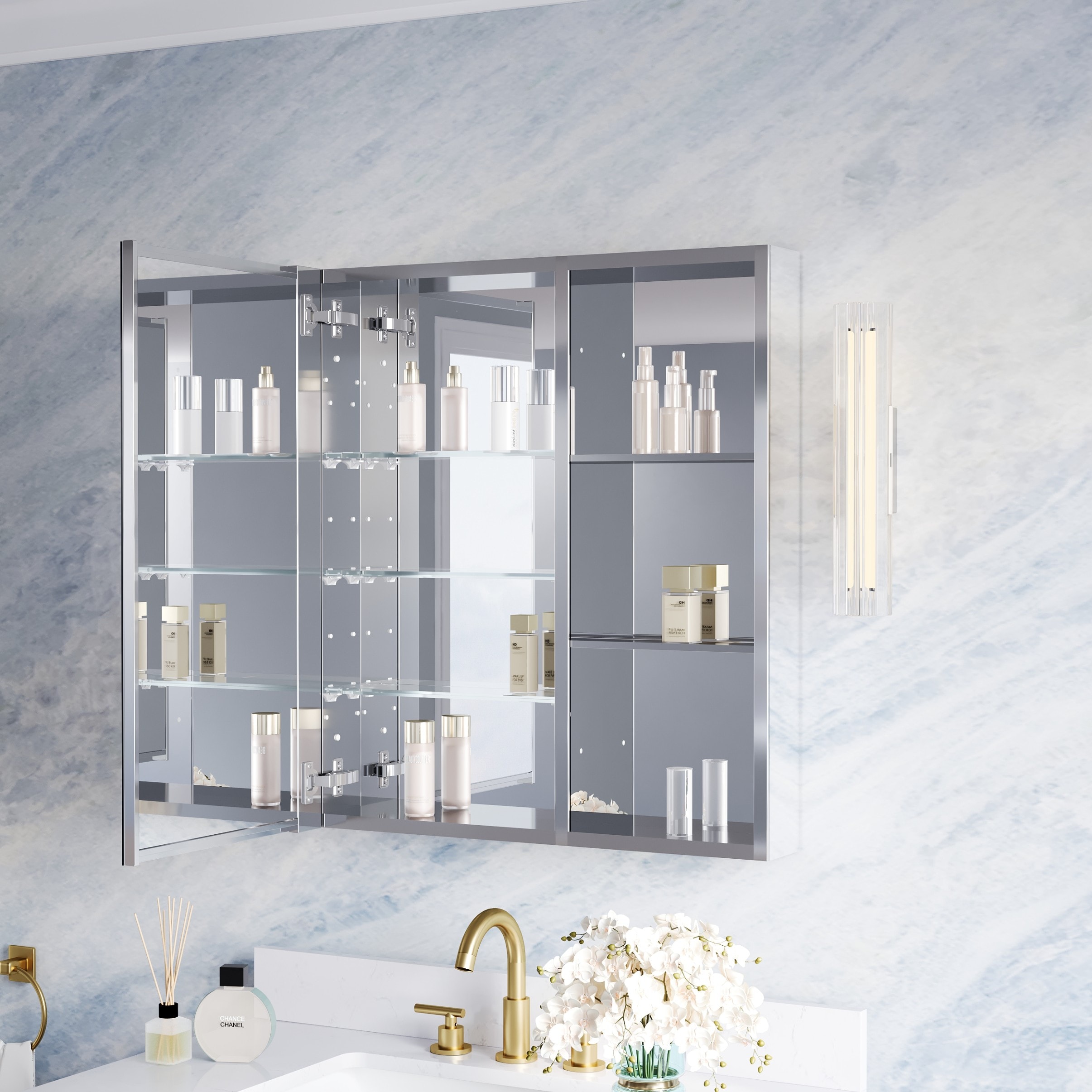 WELLFOR B16L1230MC Bathroom-Wall-Cabinets - View #3
