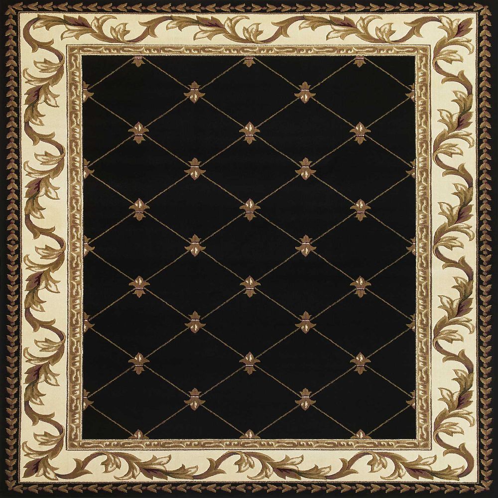 HomeRoots 349703 Bernadette 7 x 10 Rag Black Indoor Border Area Rug