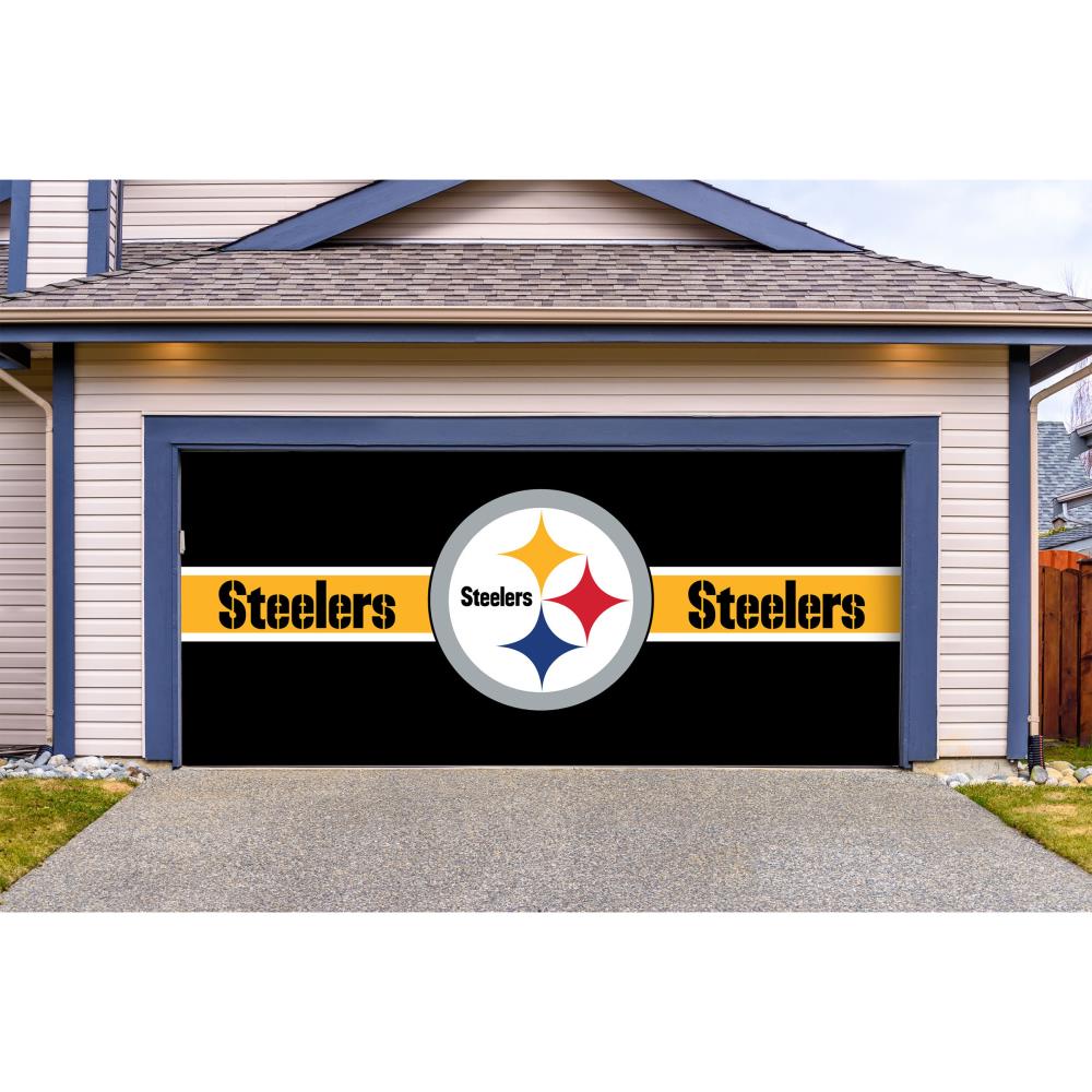 Imperial International 7-ft W x 8-ft H Pittsburgh Steelers Single Garage  Door Cover Kit in the Decorative Banners & Flags department at