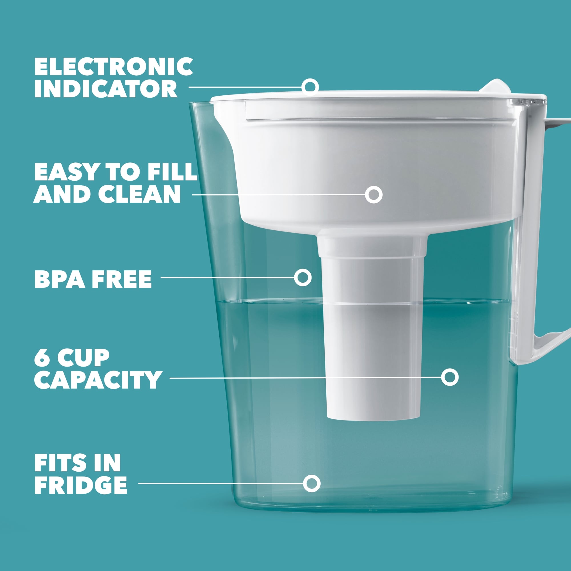 Brita 6-cup White Plastic Water Filter Pitcher in the Water Filter ...