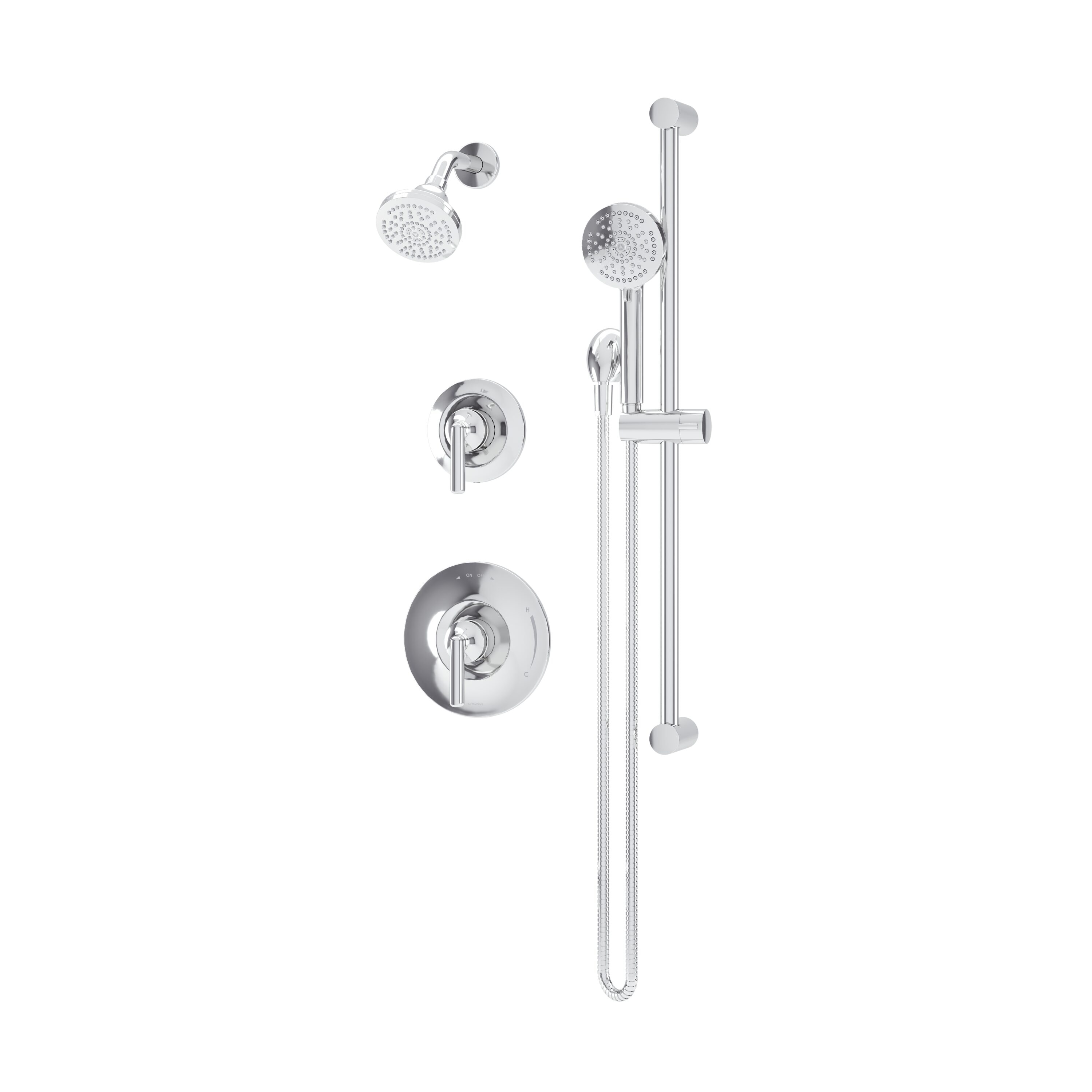 Symmons 599515TRM Birch Polished Chrome 3.94-in Dual Head Built-In Shower Faucet System