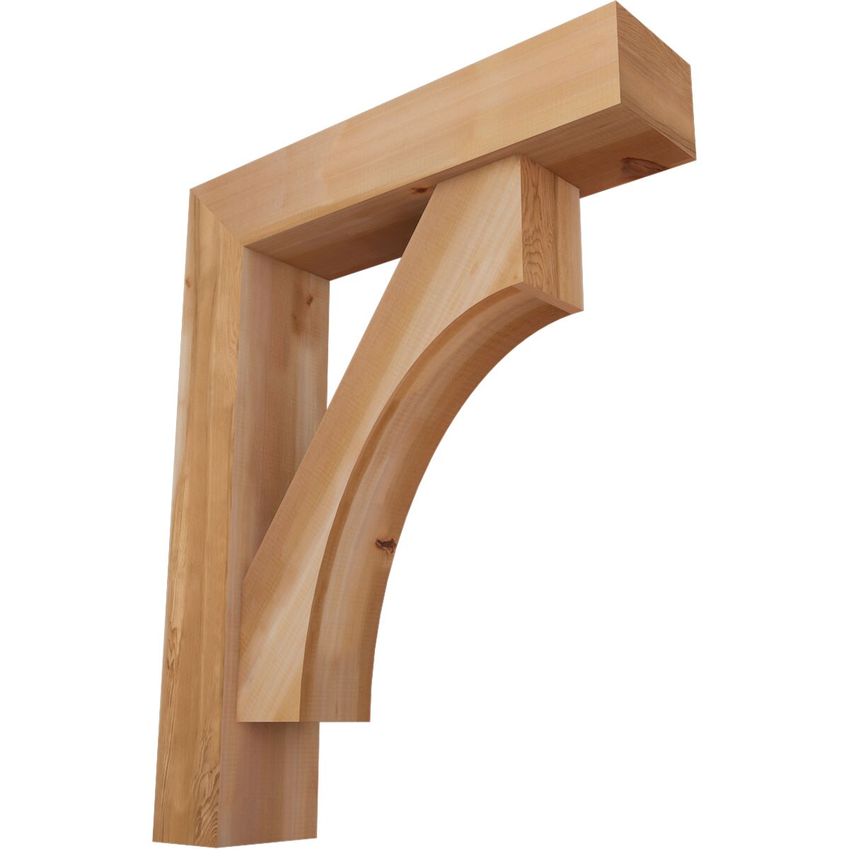Ekena Millwork 1464491 Westlake Block Smooth Bracket with Offset Brace 7-1/2-in x 32-in x 40-in Western red cedar Brown Wood Standard bracket