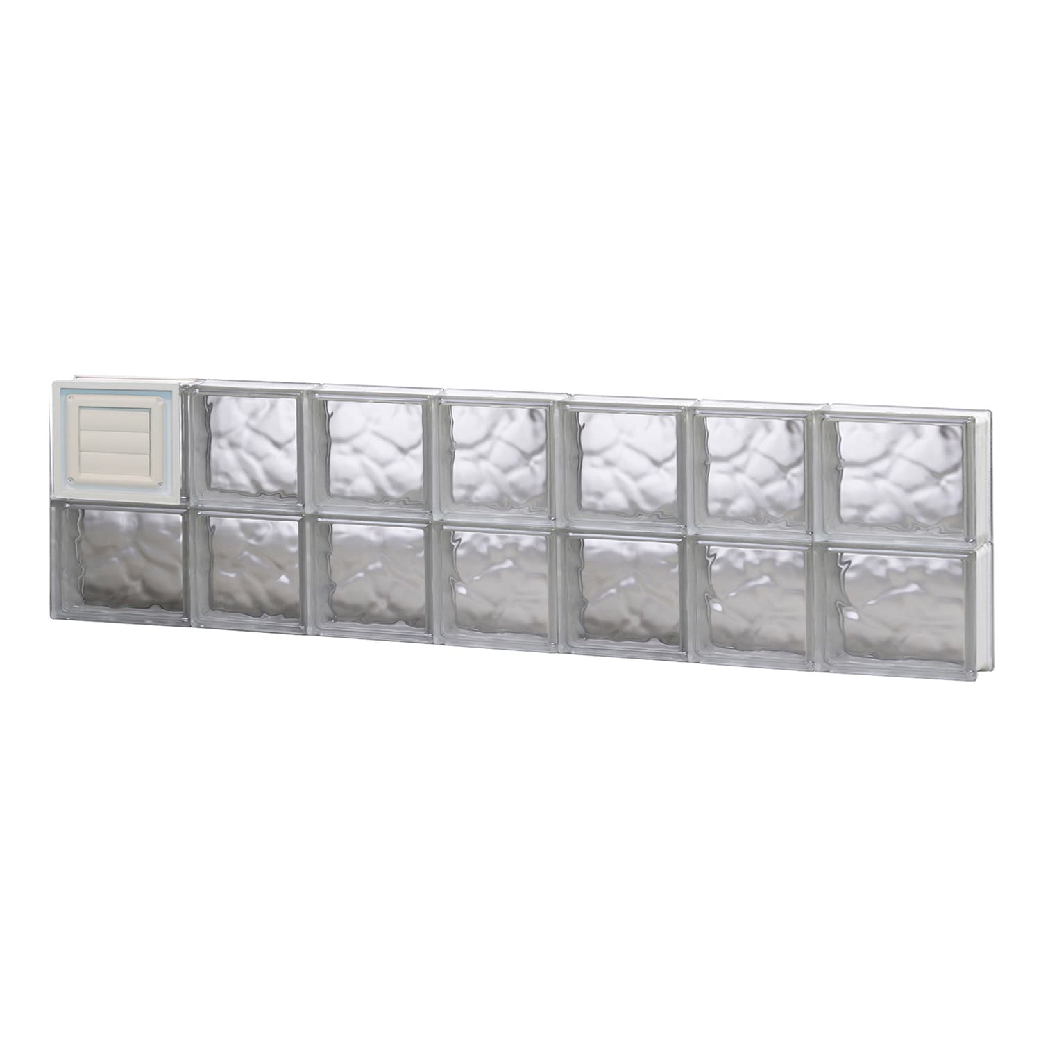 REDI2SET D4612DC Wavy Glass 44-1/4-in x 11-1/2-in Frameless Replacement Dryer vent Glass Block Window
