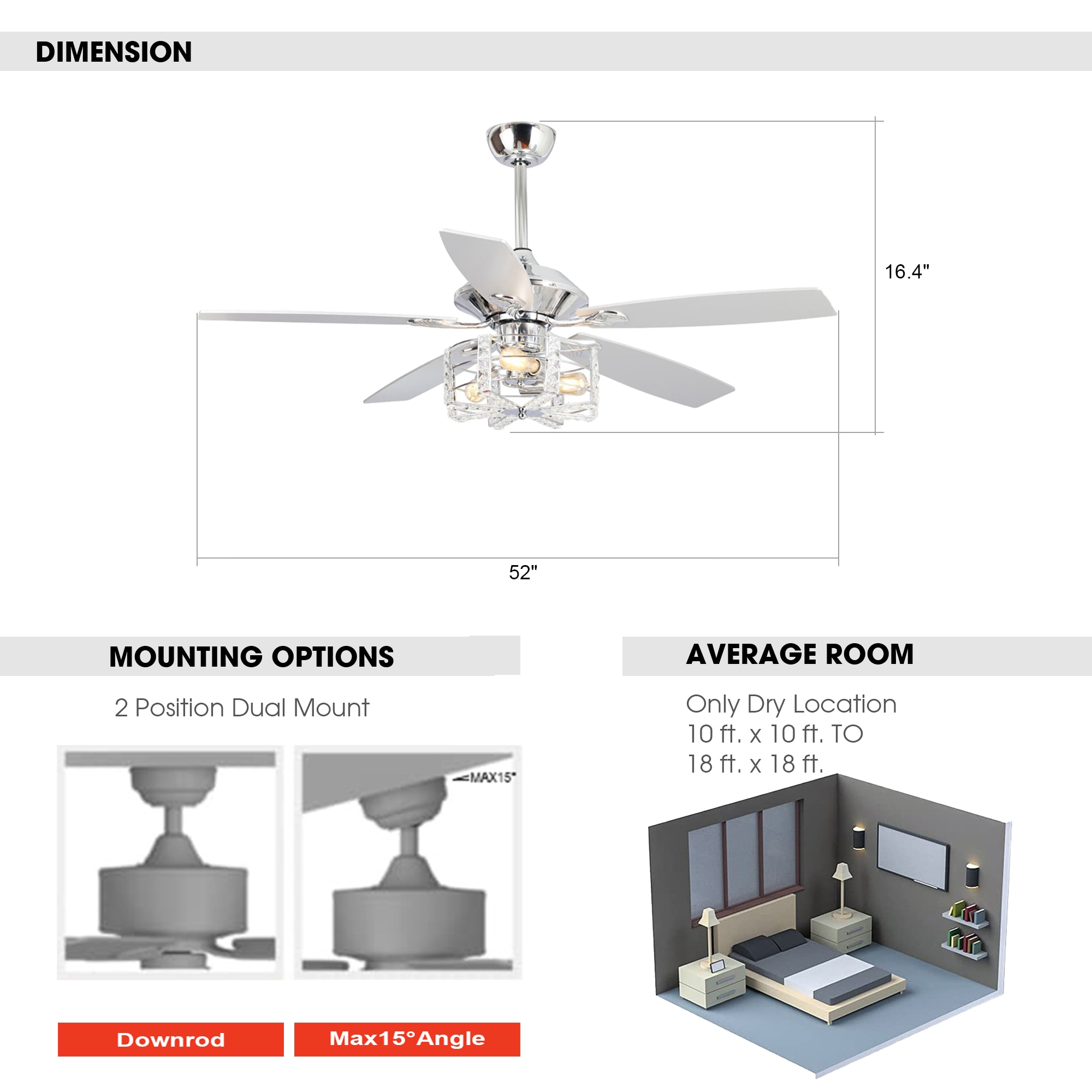 Parrot Uncle F6317CH110V Ceiling-Fans - View #7