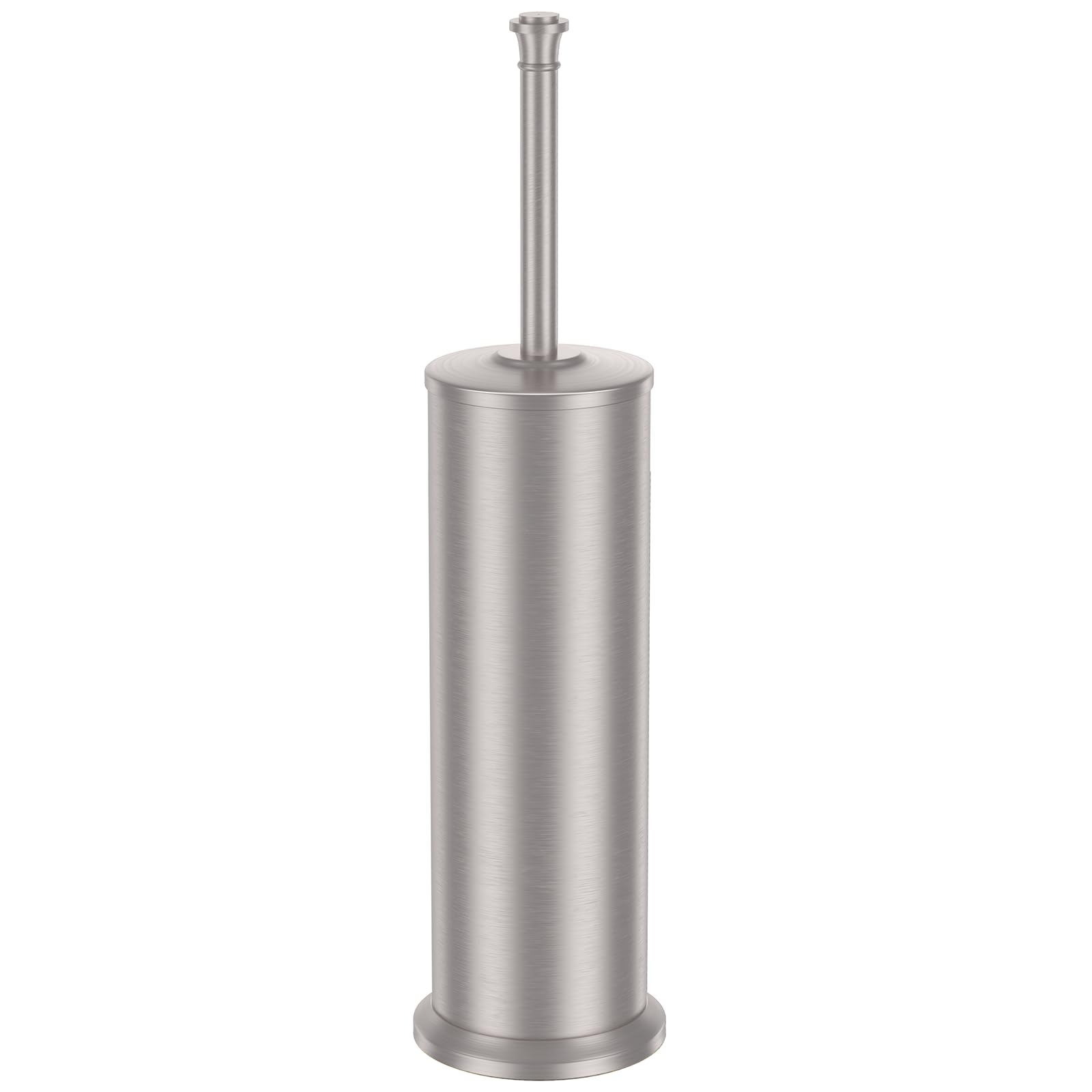 Ahfiwaso  Stain Nickel Toilet Brush and Holder with Extra Long Handle and Removable Inner Bowl for Deep Cleaning and Space Saving Bathroom Use