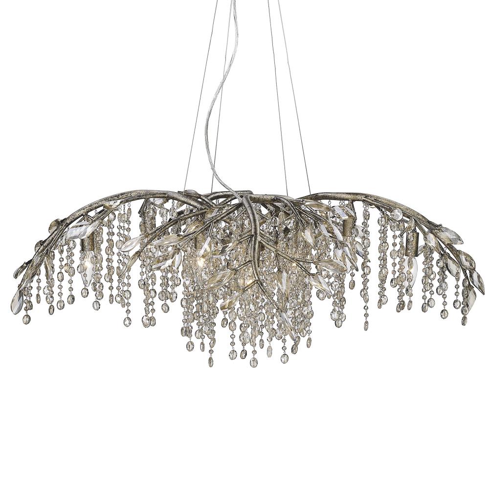 Mystic Gold Steel and Crystal 12-Light Chandelier