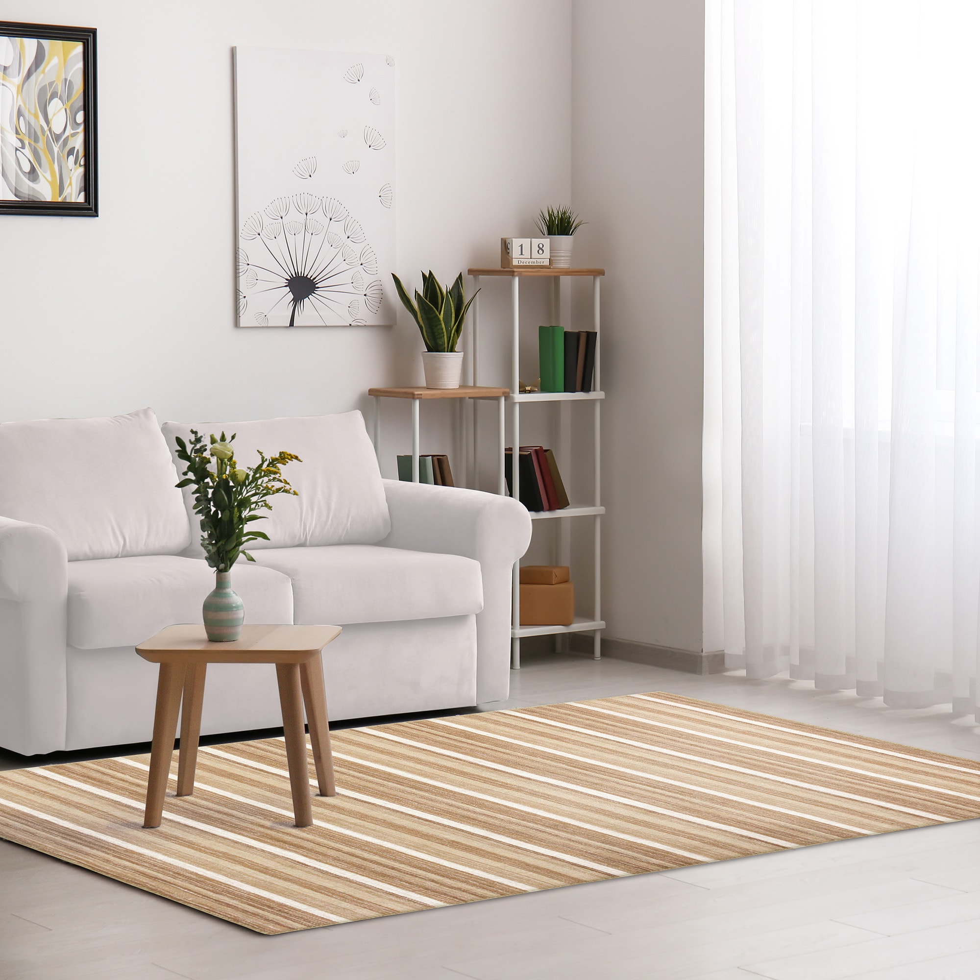 Liora Manne ARB81753922 Aruba 8 x 12 (ft) Loomed Wool Sisal Rectangular Indoor Stripe Area rug