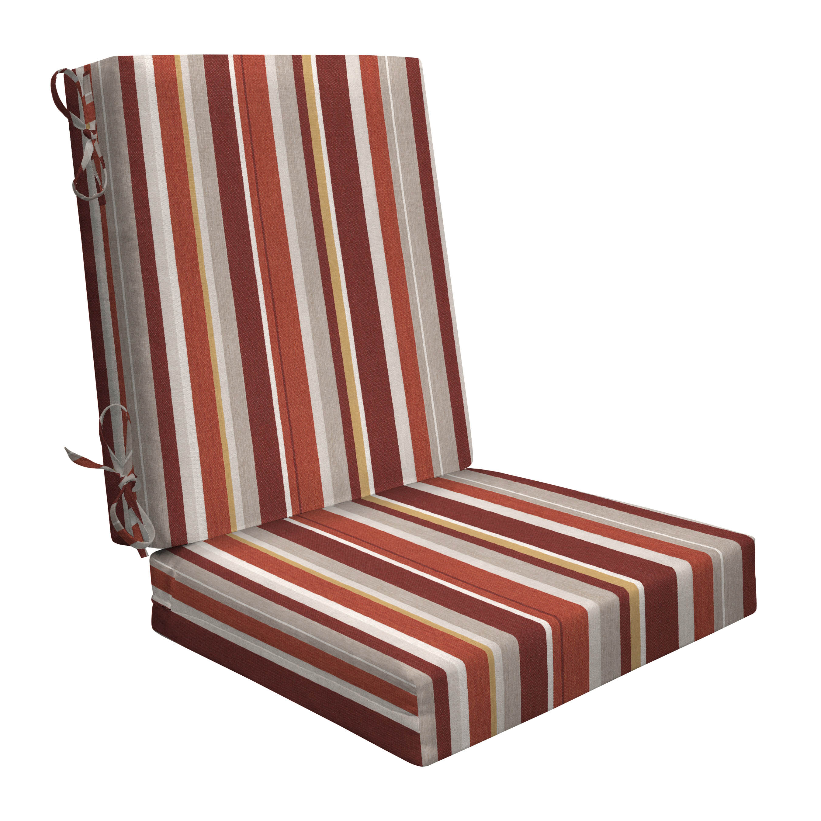 3i Products 21106S-101A173 19-in x 21-in Stripe Brick High back patio chair cushion
