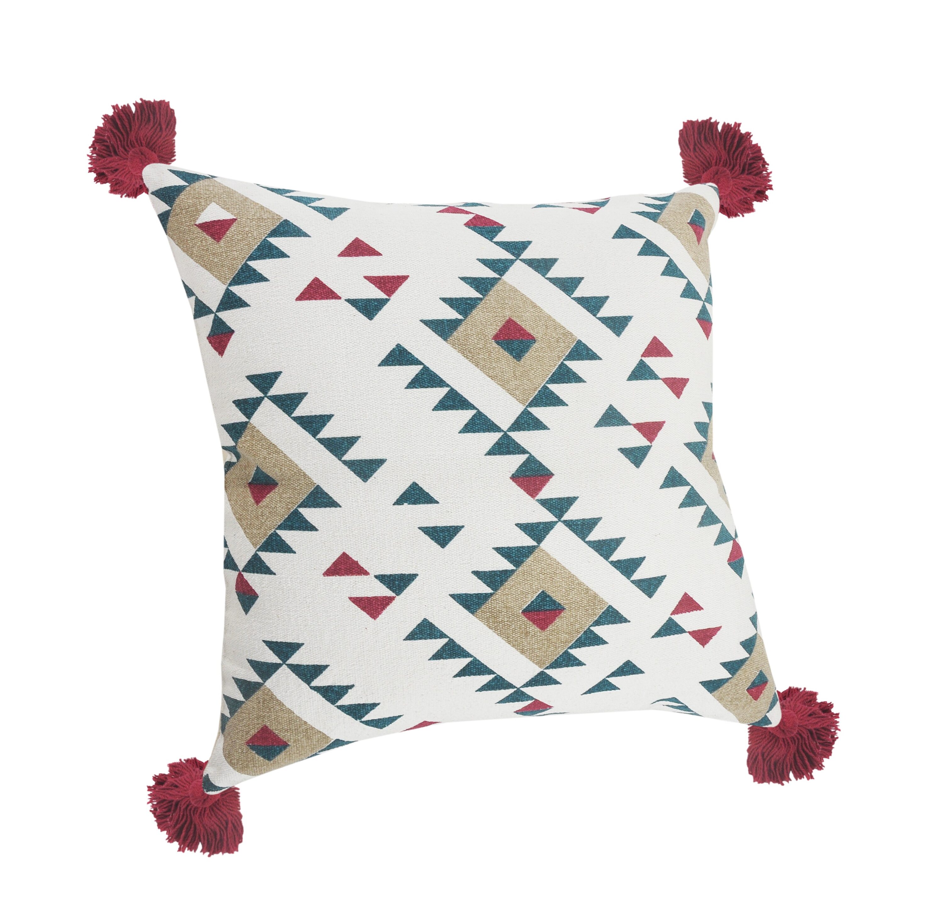 Burgundy and outlet tan throw pillows