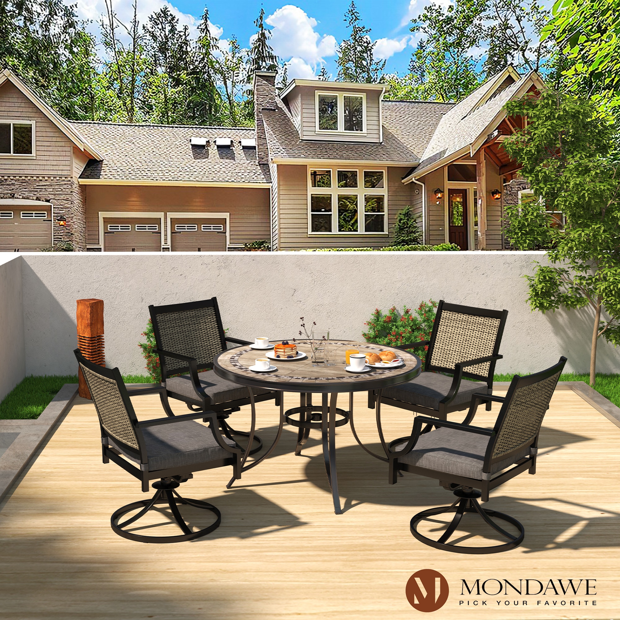 Mondawe 21OD011025BE-B Patio-Dining-Sets - View #3