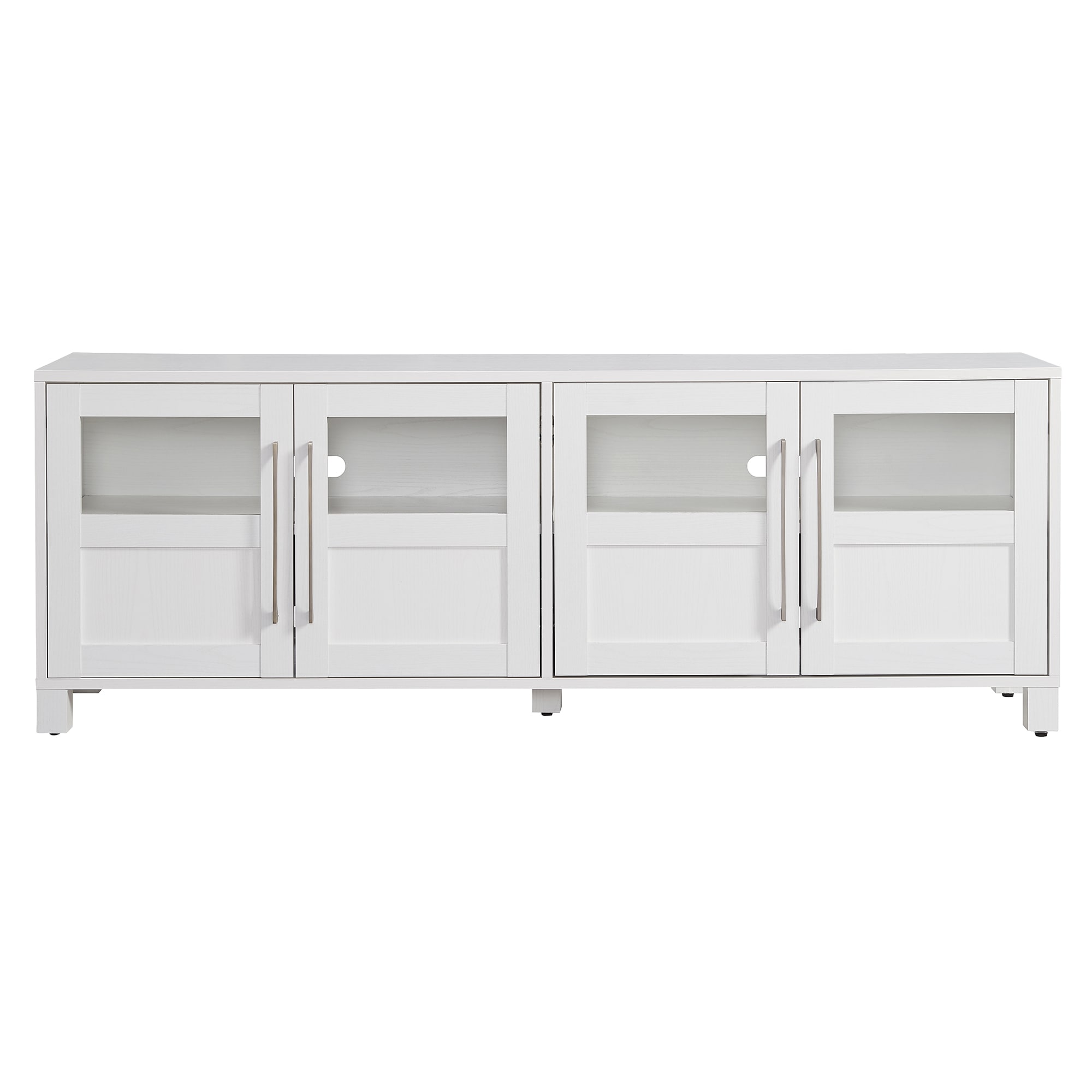 Holbrook Modern White 68" TV Stand with Glass & Solid Doors