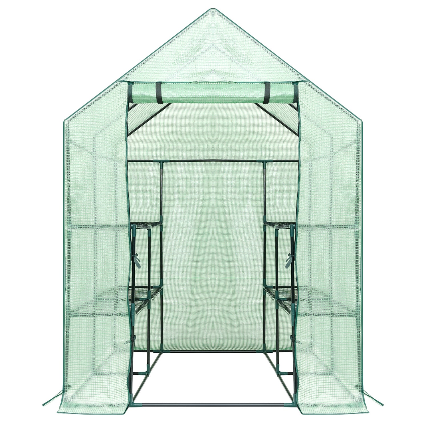 WELLFOR GT-HJY-2552 CW Greenhouse 4.75-ft L x 4.75-ft W x 6.42-ft H Green Greenhouse Kit