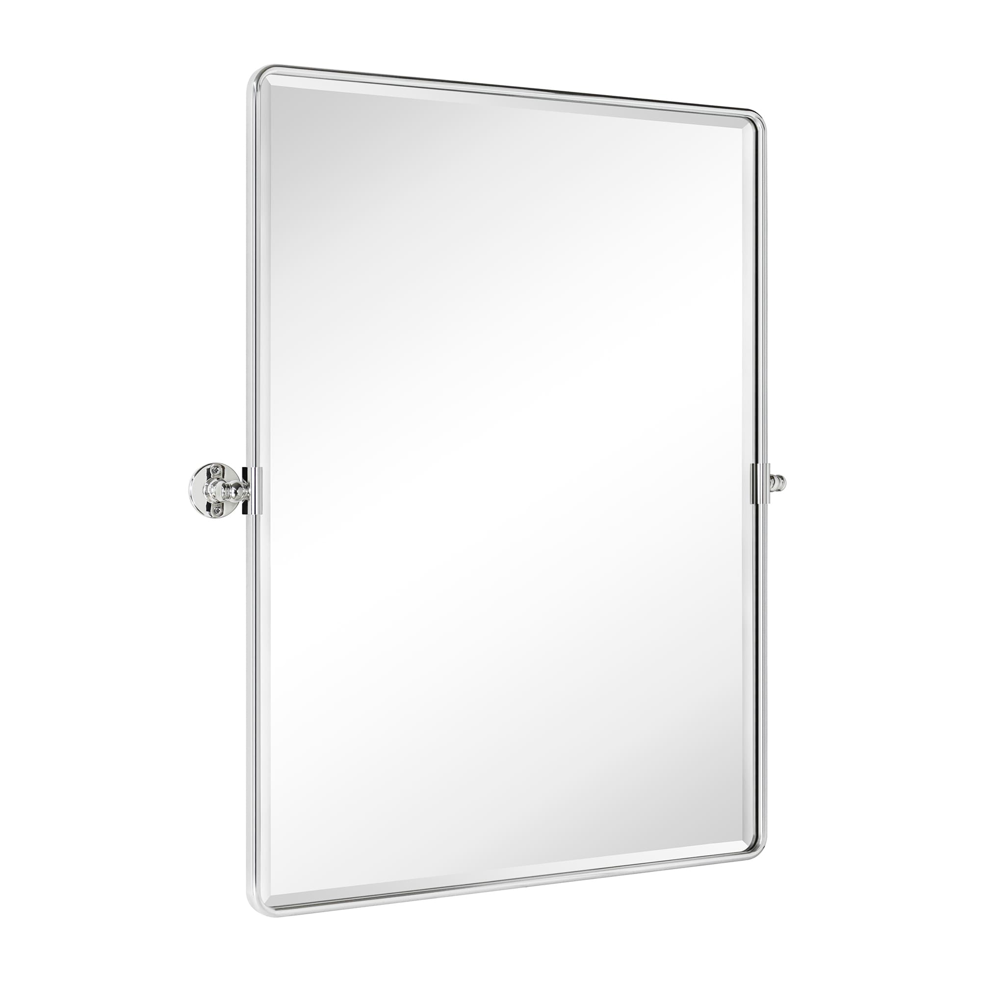 TEHOME GC-00557PN Woodvale 30-in x 40-in Beveled Rectangle Tilting Bathroom Vanity Mirror ( Polished Nickel )