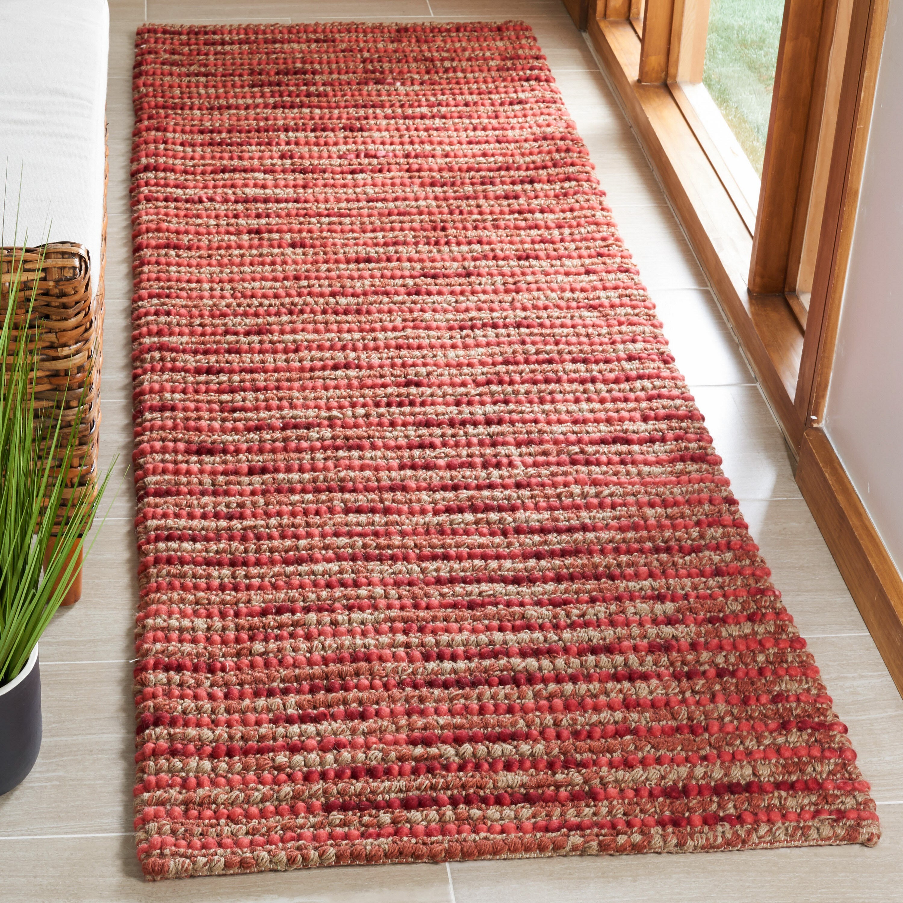 Safavieh BOH525B-28 Bohemian Lina 3 x 8 (ft) Synthetic Red/Multi Rectangular Indoor Abstract Bohemian/Eclectic Runner rug