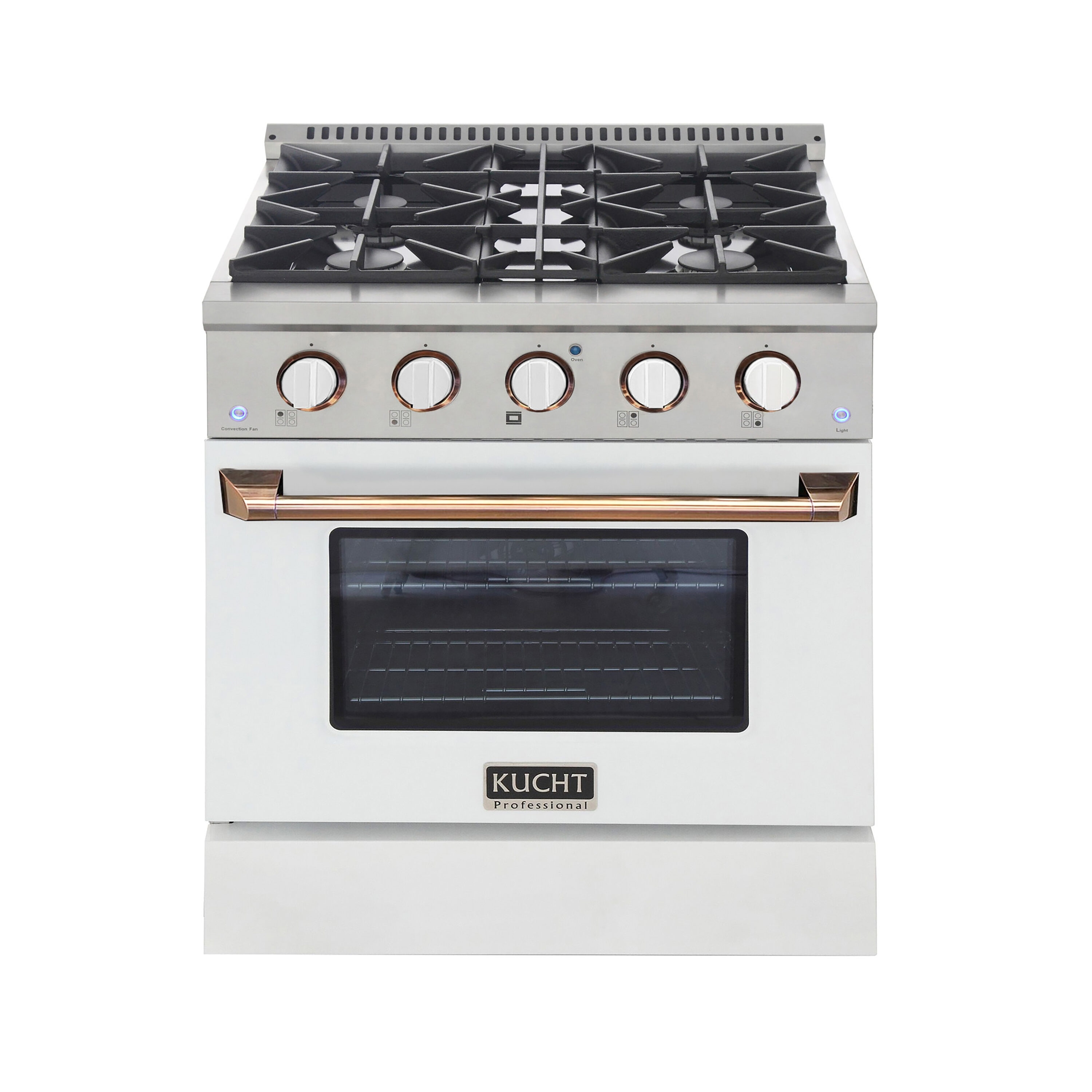 Kucht KNG301-W-GOLD KNG 30-in 4 burners 4.2-cu ft Convection Oven Freestanding Natural Gas Range ( White Gold )