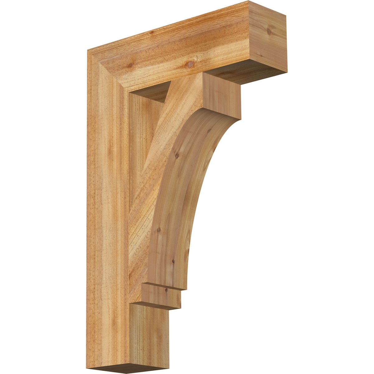 Ekena Millwork BKT06X22X34IMP05RWR Imperial Block Rough Sawn 6-in x 22-in x 34-in Western red cedar Brown Wood Standard bracket