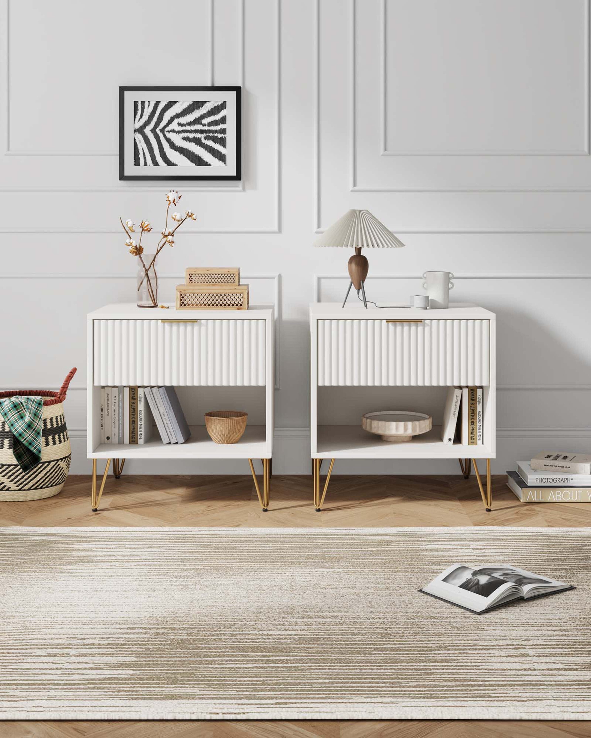Manhattan Comfort 2-NS001-WH White Nightstand