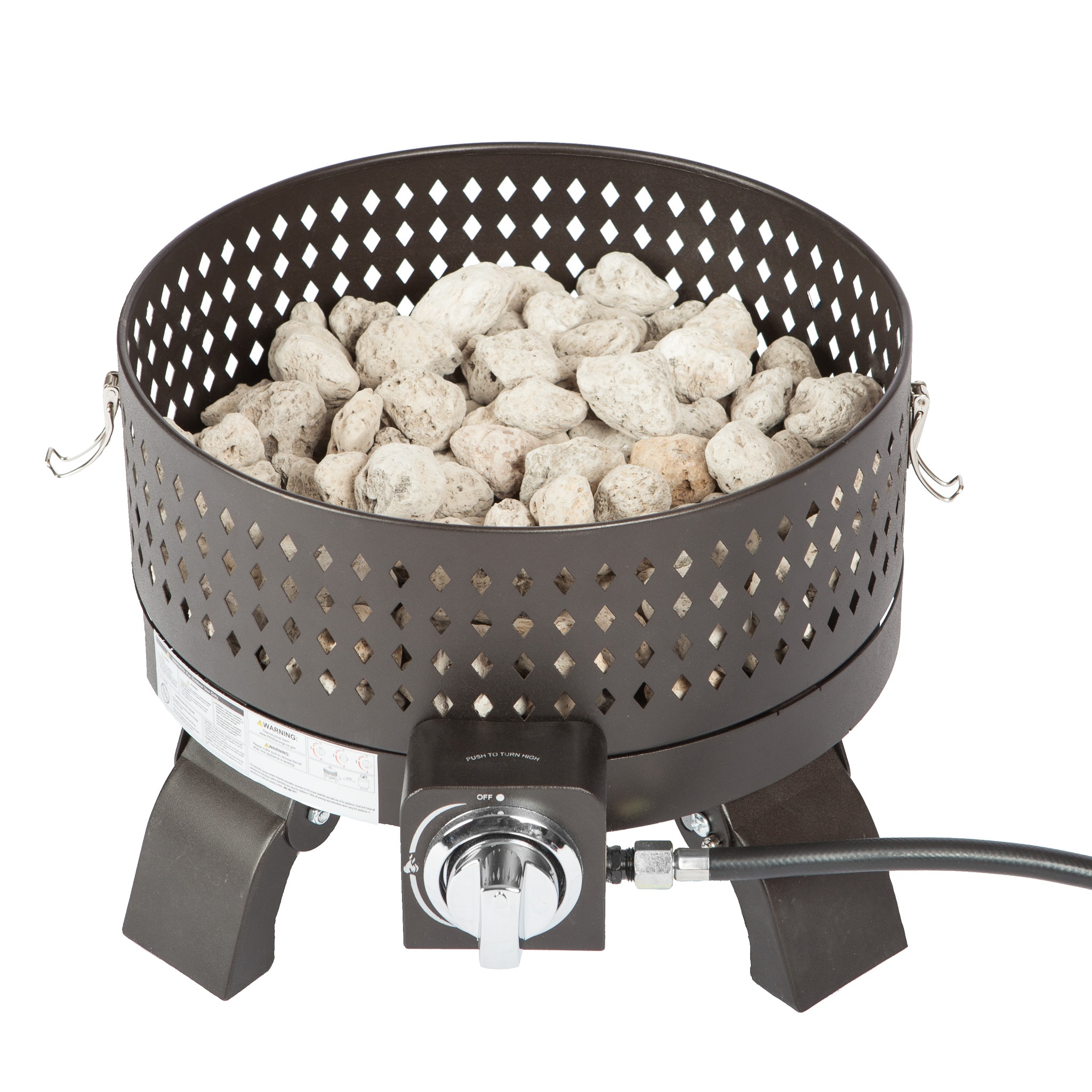 Dark Bronze Portable Gas Fire Pit with Propane Stand, 15"