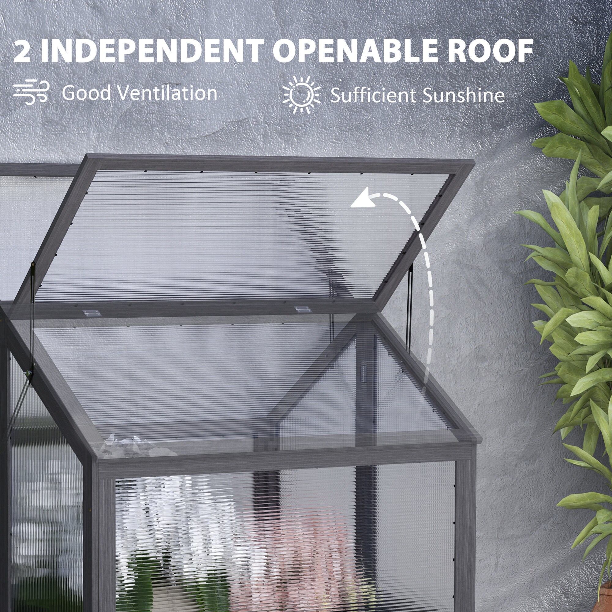 Outsunny 84H-073V00GY greenhouses - View #5