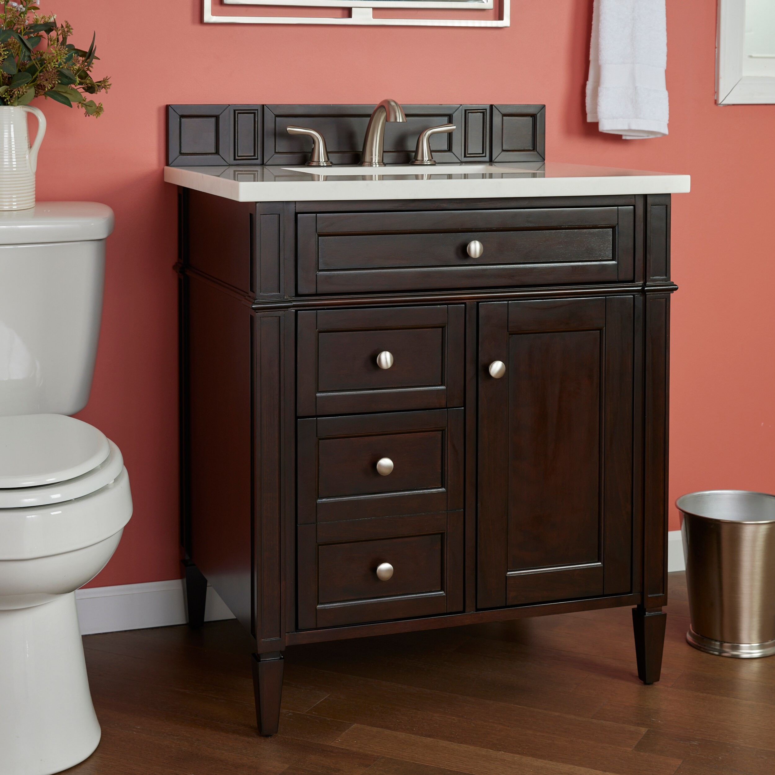 James Martin Vanities Brittany 30-in Burnished Mahogany Undermount ...