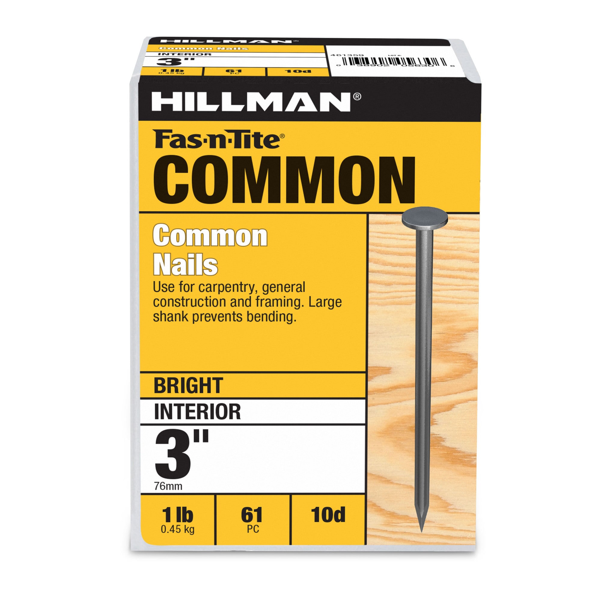 Fas-n-Tite 3-in 9 -Gauge Bright Ring Shank Common Nails 61 -Per Box #461359