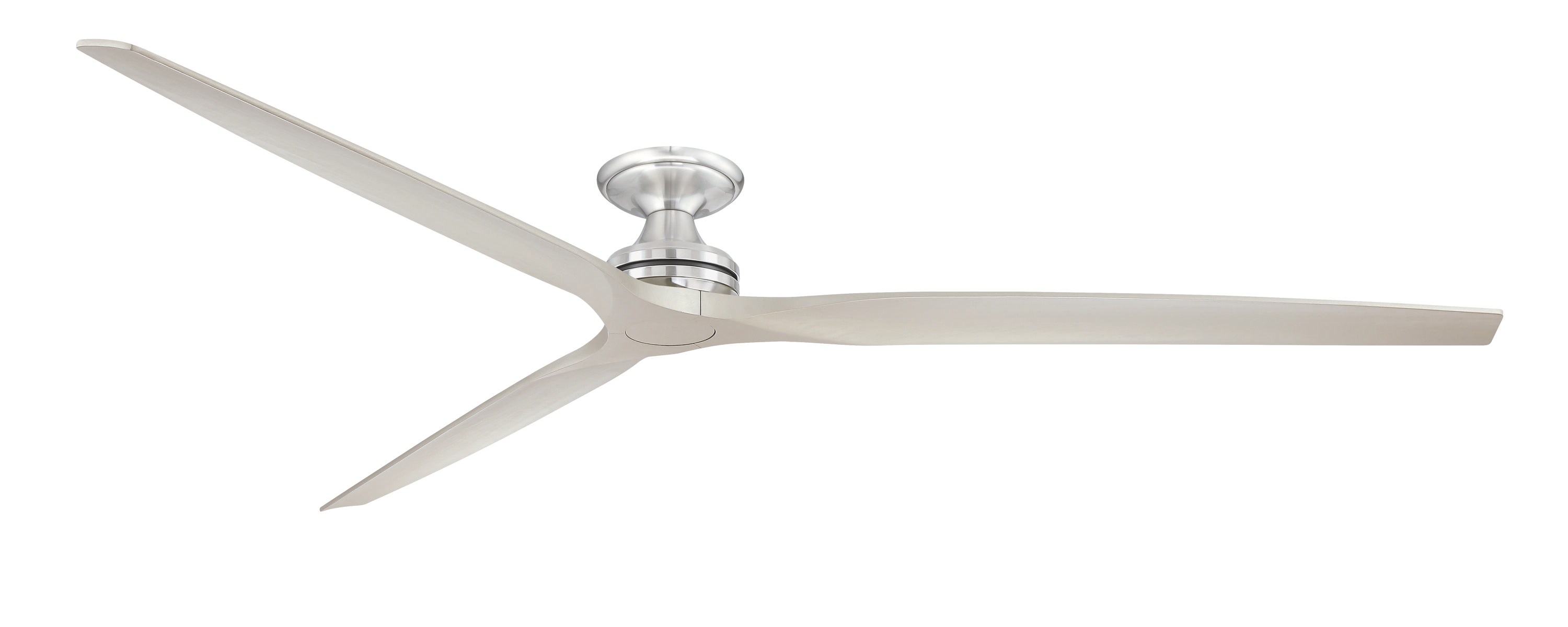 Fanimation Wrap Custom 72-in Brushed Nickel with Black Blades Indoor/Outdoor Smart Ceiling Fan Light Kit Compatible and Remote (3-Blade) FPD8531BN-72BL Sansujyuku sansujyuku.com