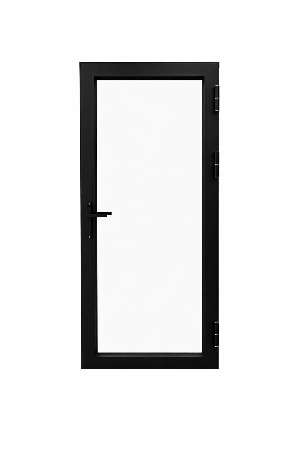 TEZA DOORS 65 Series Patio Door 38-in x 80-in x 3-in Jamb Black Aluminum Left-hand outswing French Patio Door with Low-E argon Glass