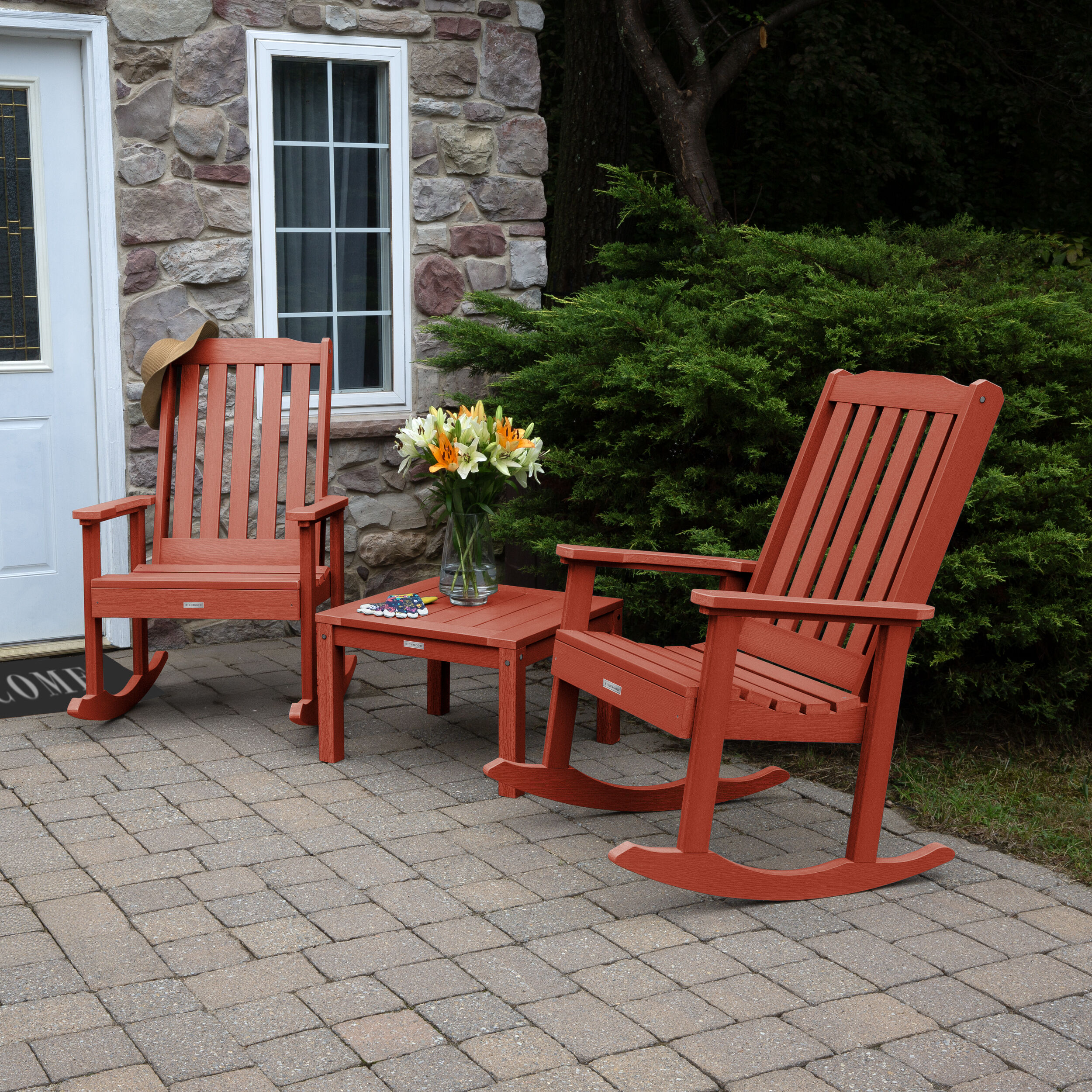 highwood AD-KITRKCH1-RED The Lehigh 3 -Piece Patio Conversation Set